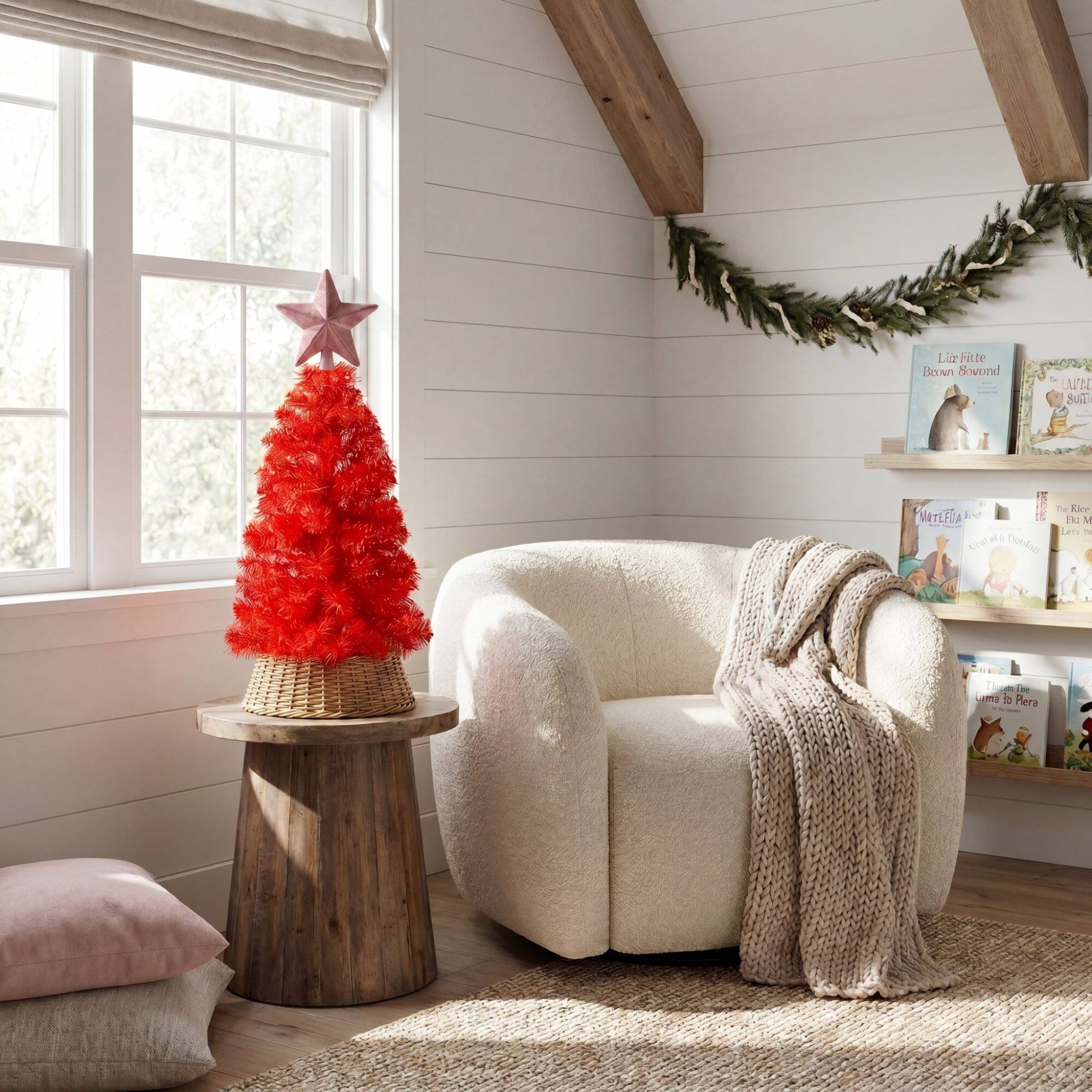 Nearly Natural 2ft. Unlit Red Artificial Christmas Tree