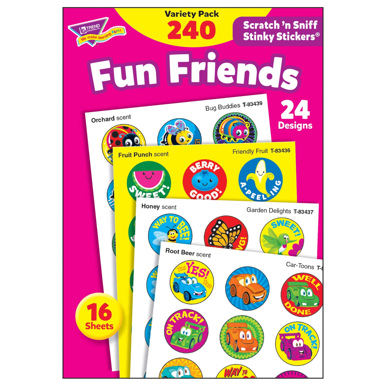 Trend Enterprises® Fun Friends Stinky Stickers® Variety Pack, 240 Per Pack, 3 Packs