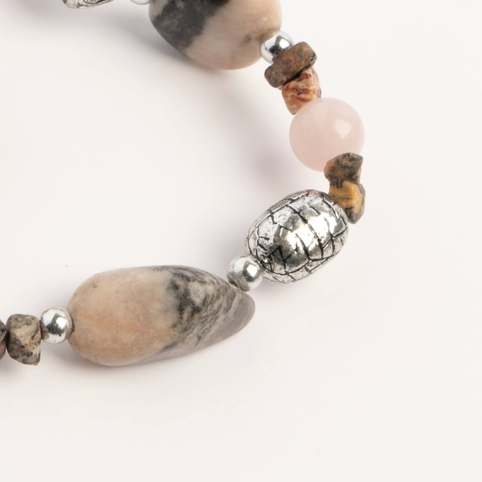 John Bead Jasper Pink Natural Stone Bracelet