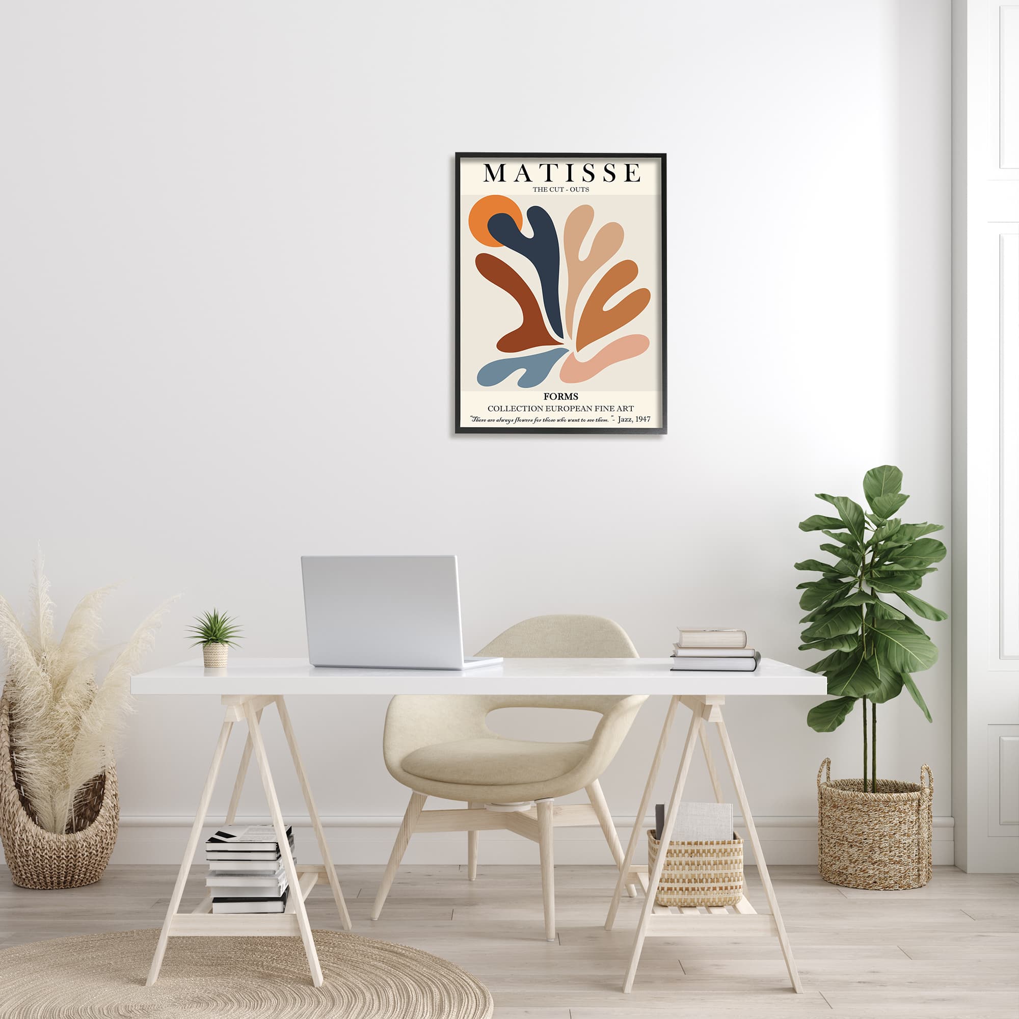 Stupell Industries Matisse Abstract Cut Out Forms Traditional Painting in Frame Wall Art
