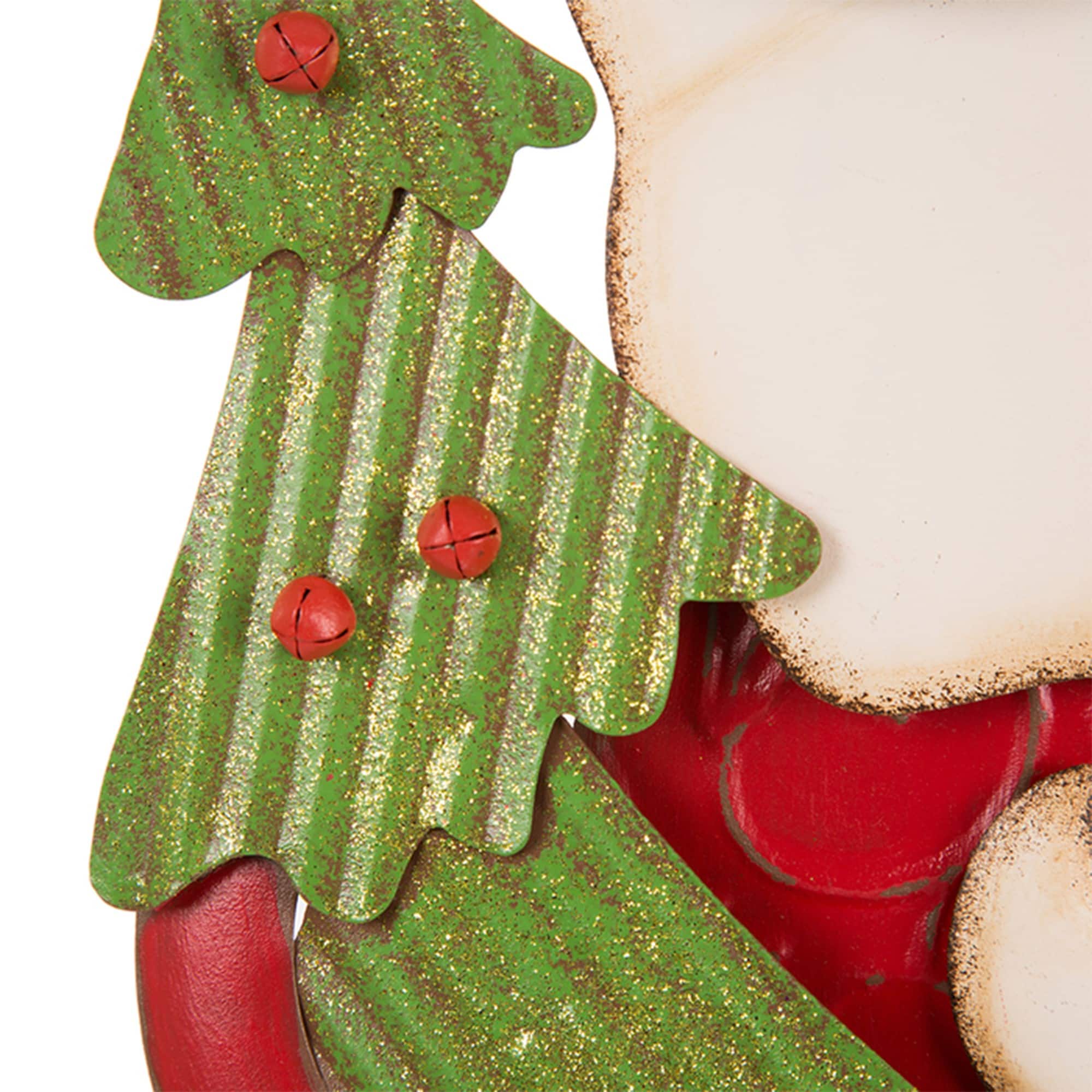 Glitzhome® 3ft. Metal Snowman & Santa Yard Stake Set