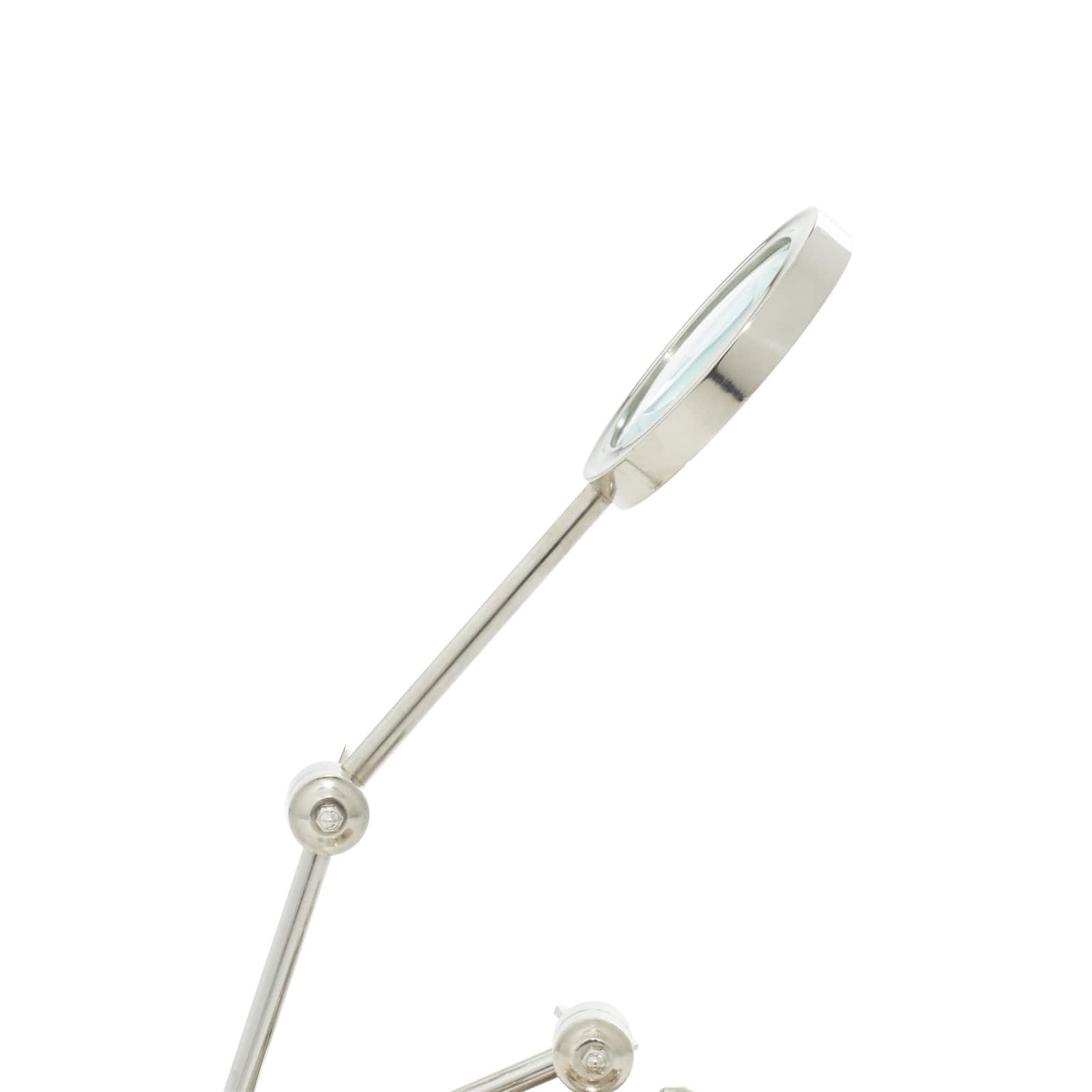 Silver Aluminum Traditional Magnifying Glass, 20" x 6" x 6"