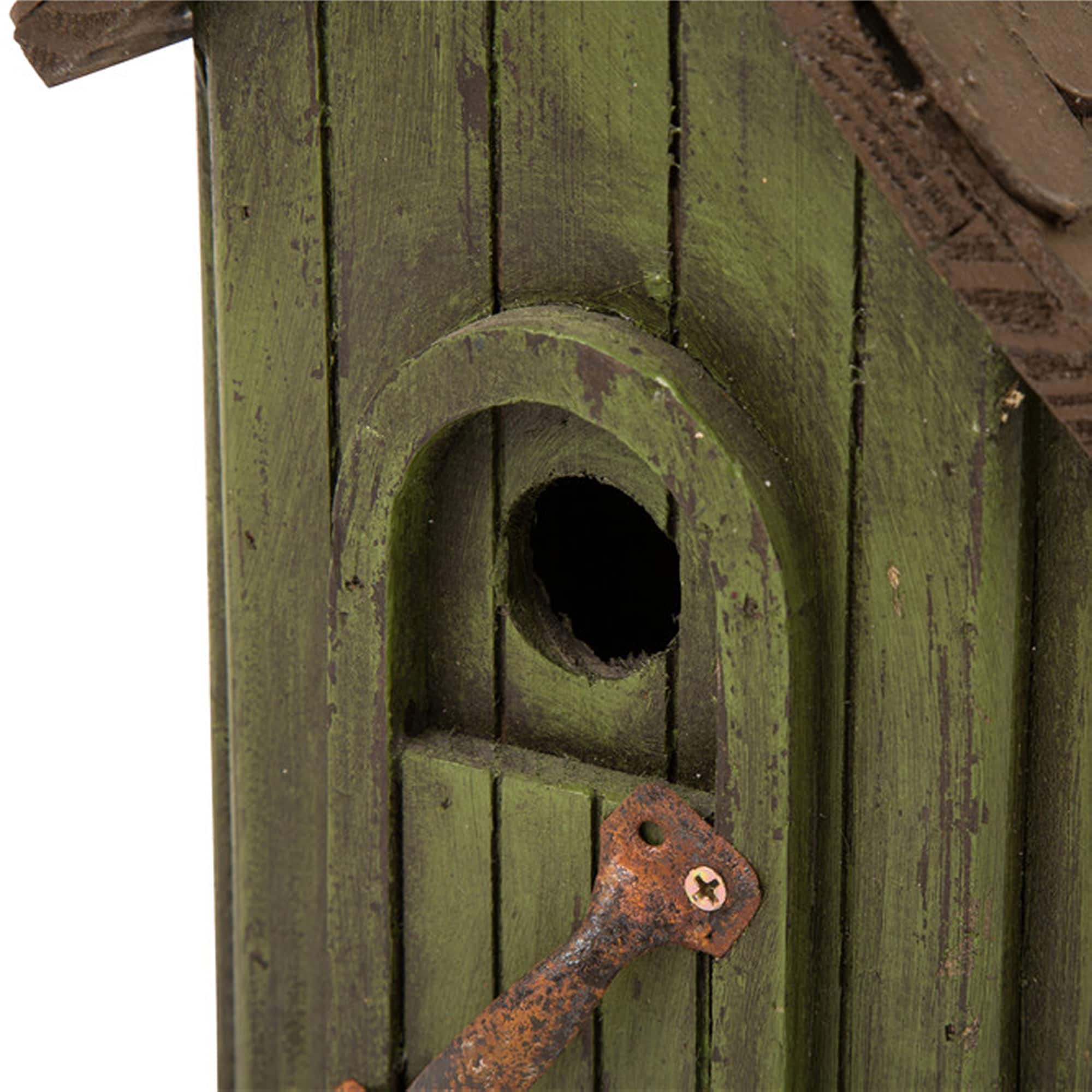 Glitzhome® 11.61" Distressed Wooden Birdhouse