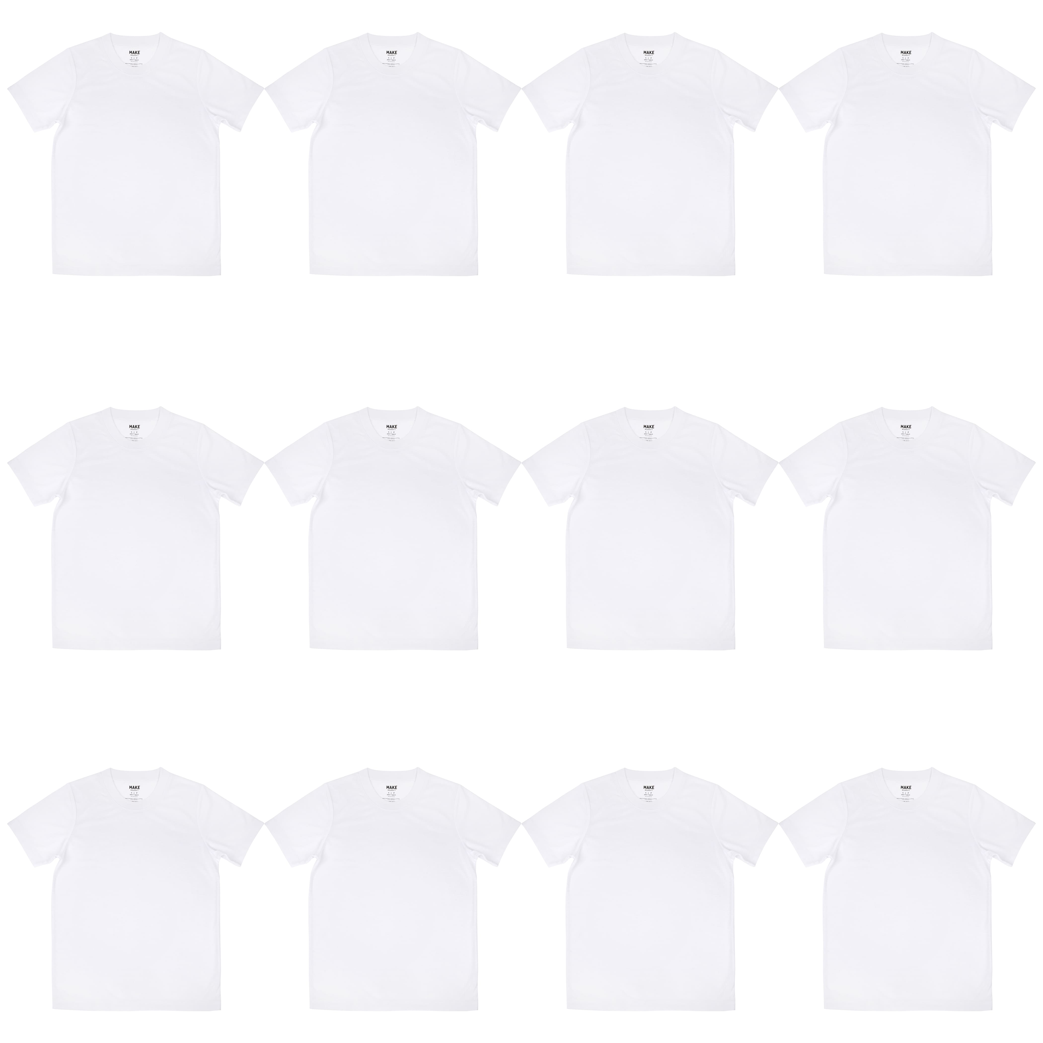 12 Pack: White Adult Polyester Crew Neck T-Shirt by Make Market®