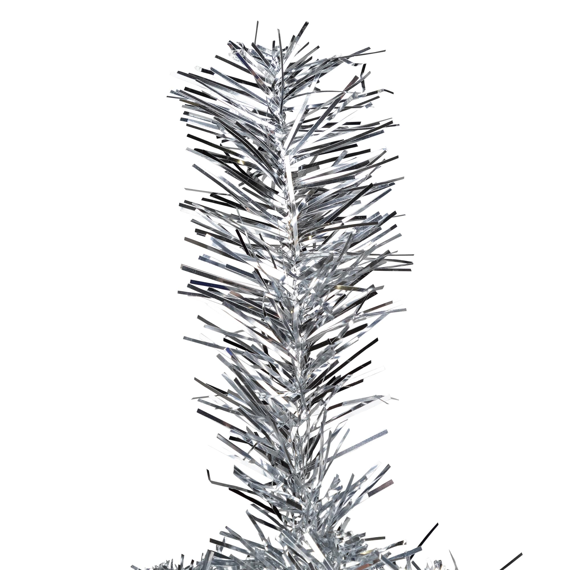 9ft. Unlit Silver Artificial Tinsel Christmas Tree