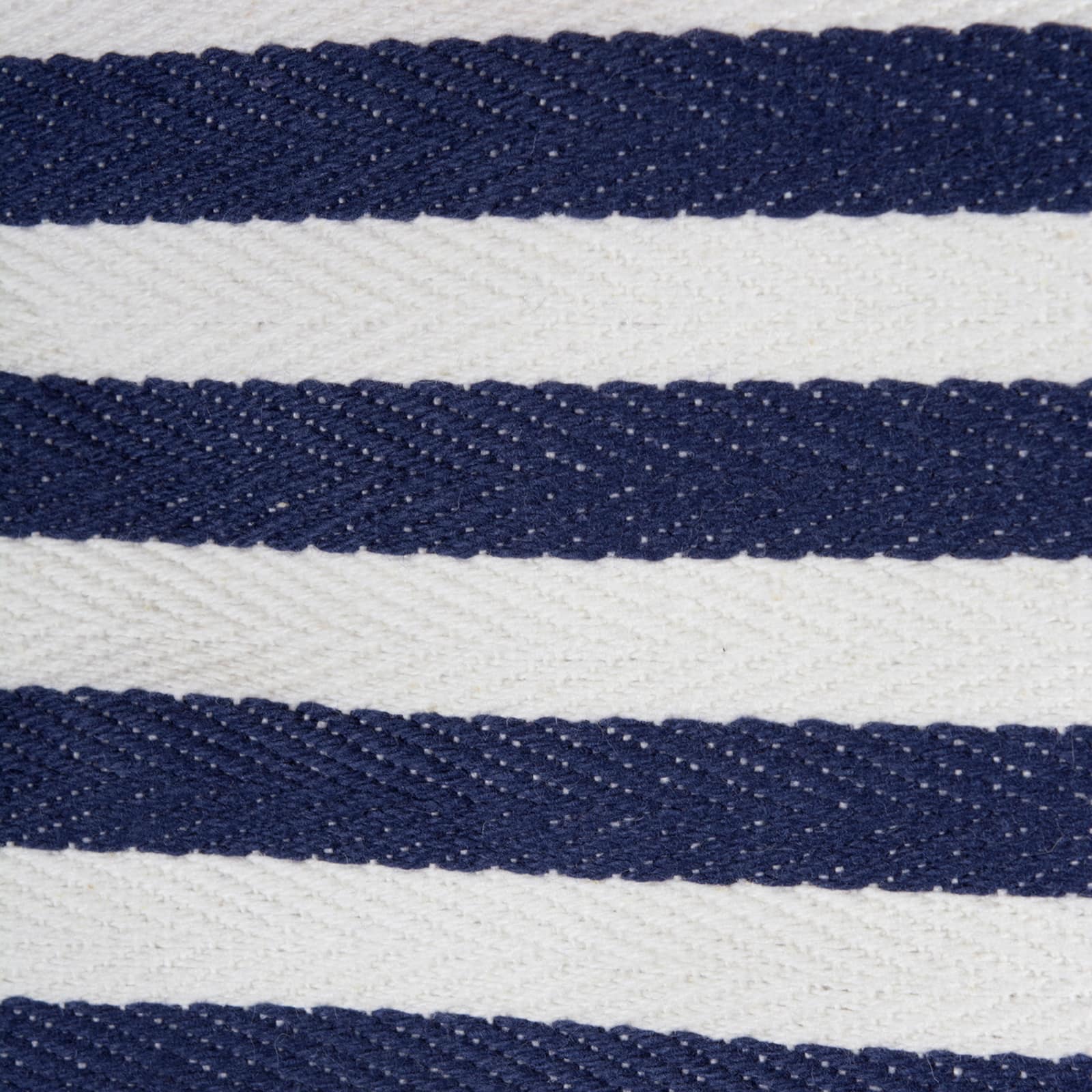 DII® 20" French Blue & White Striped Round PE-Coated Herringbone Cotton Laundry Hamper