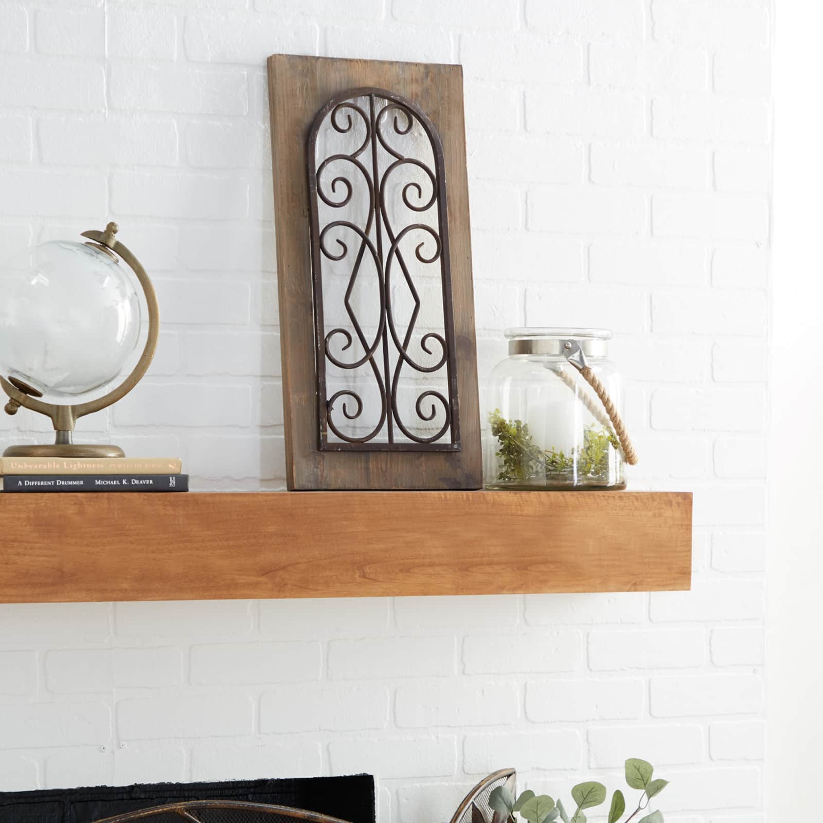 23" Brown Rustic Metal & Wood Arched Gate Wall Décor