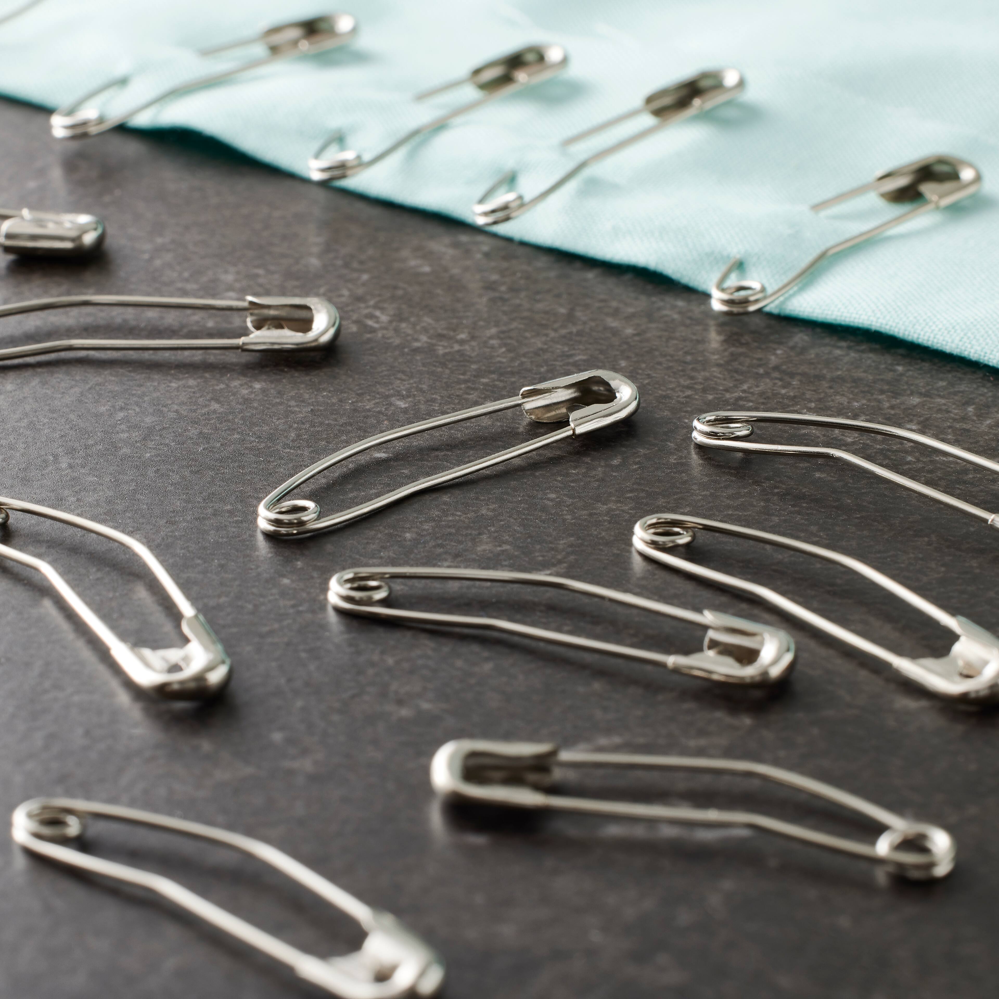 12 Packs: 40 ct. (480 total) 1.5" Curved Safety Pins by Loops & Threads™