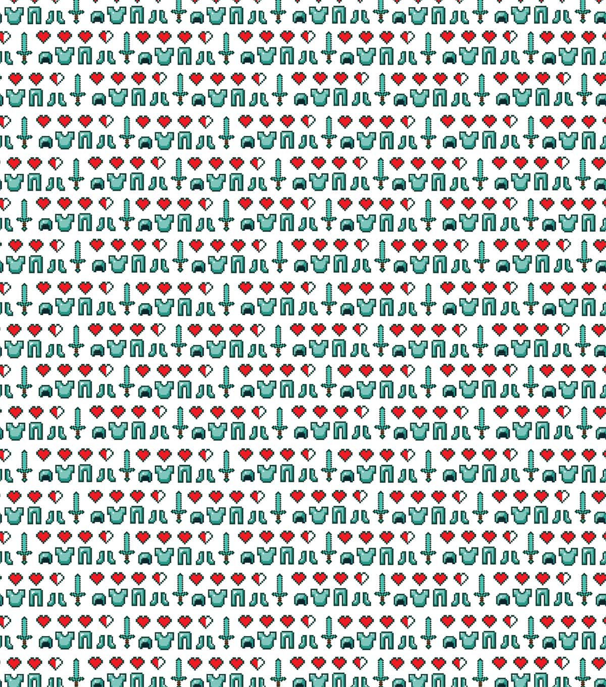 Mojang Minecraft Diamond Icons Cotton Fabric