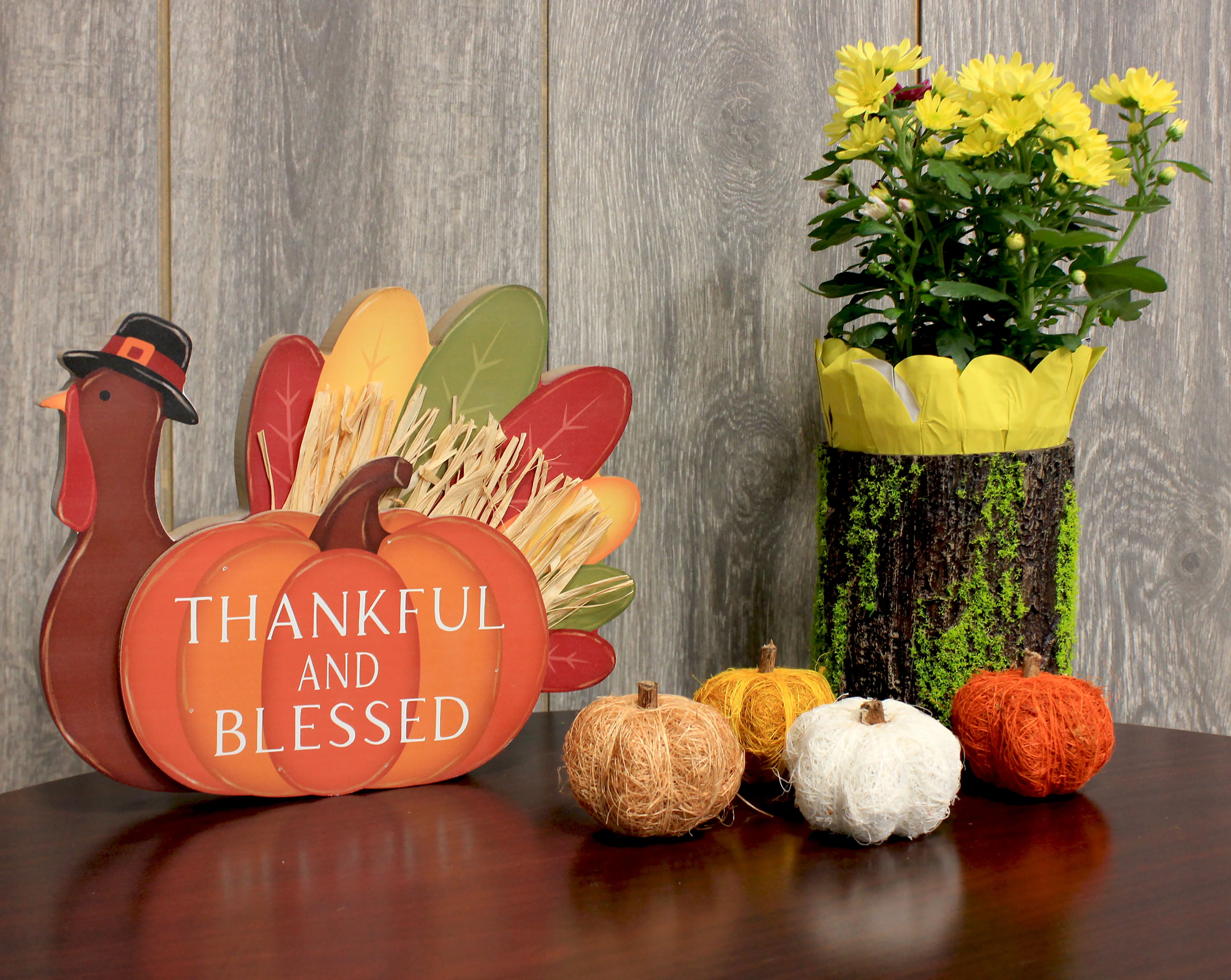 2.5" Coco Fiber Tabletop Pumpkins, 18ct.