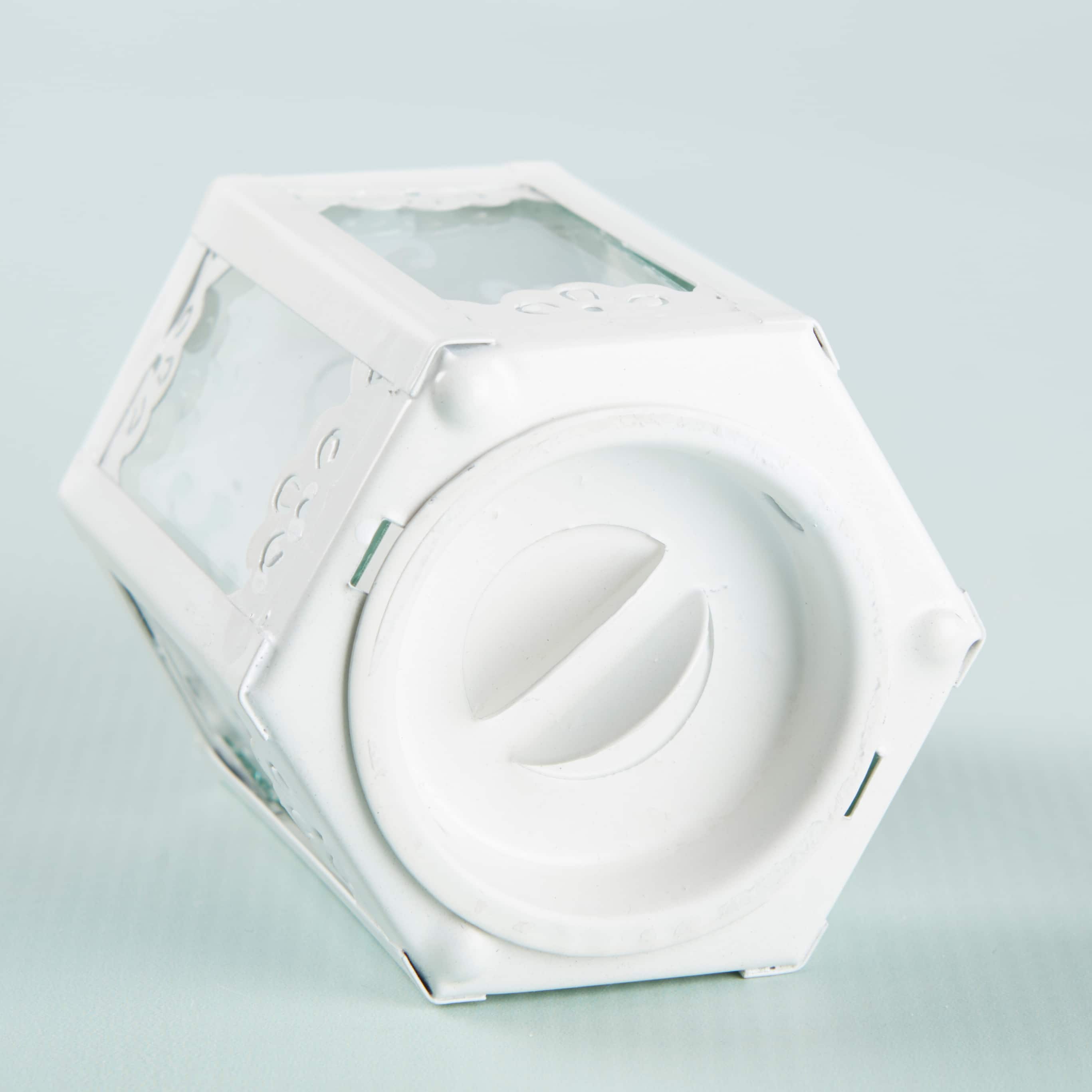 Kate Aspen® White Hexagon Mini Metal Lantern, 6ct.
