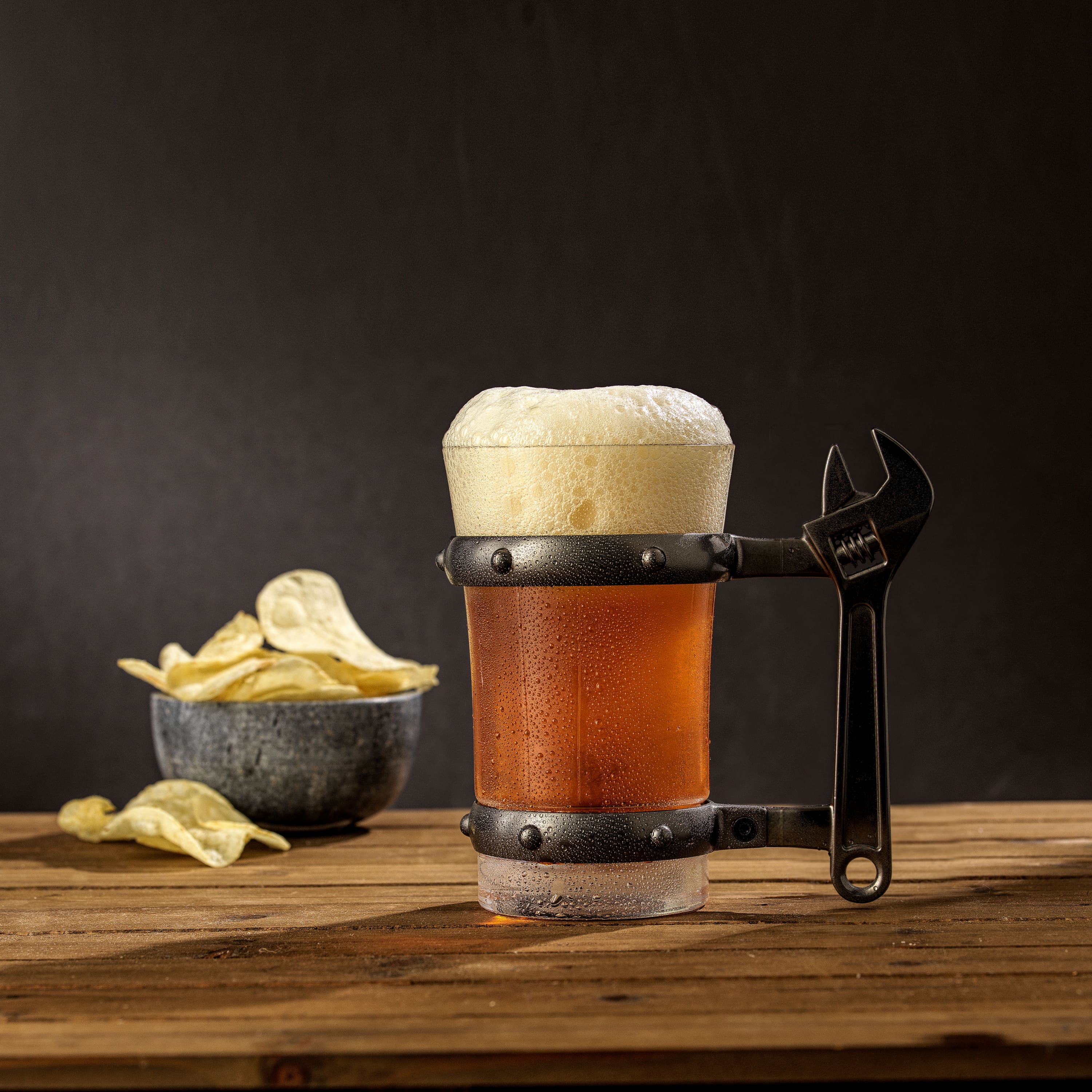 JoyJolt® Tools Collection 17oz. Adjustable Wrench Handle Single Beer Mug