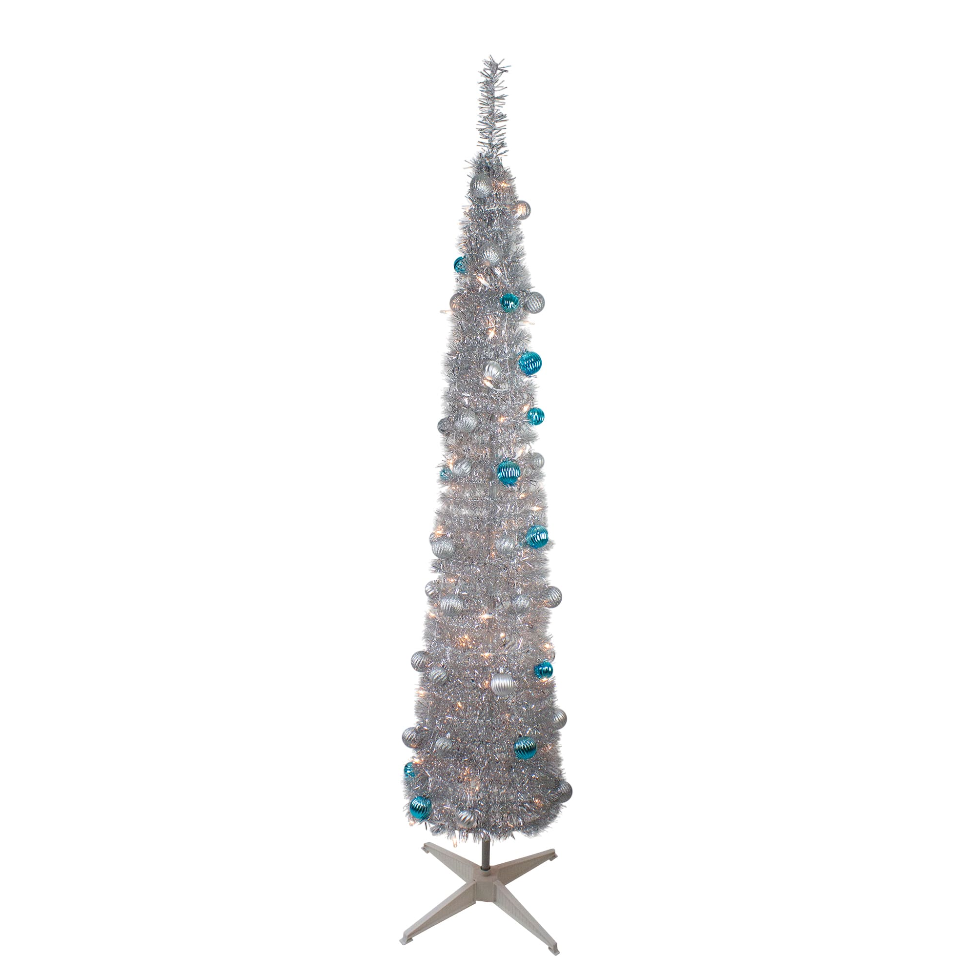 6Ft Pre-Lit Silver & Blue Pre-Decorated Pop-Up Artificial Christmas Tree By Northlight | 6 ft | Michaels®