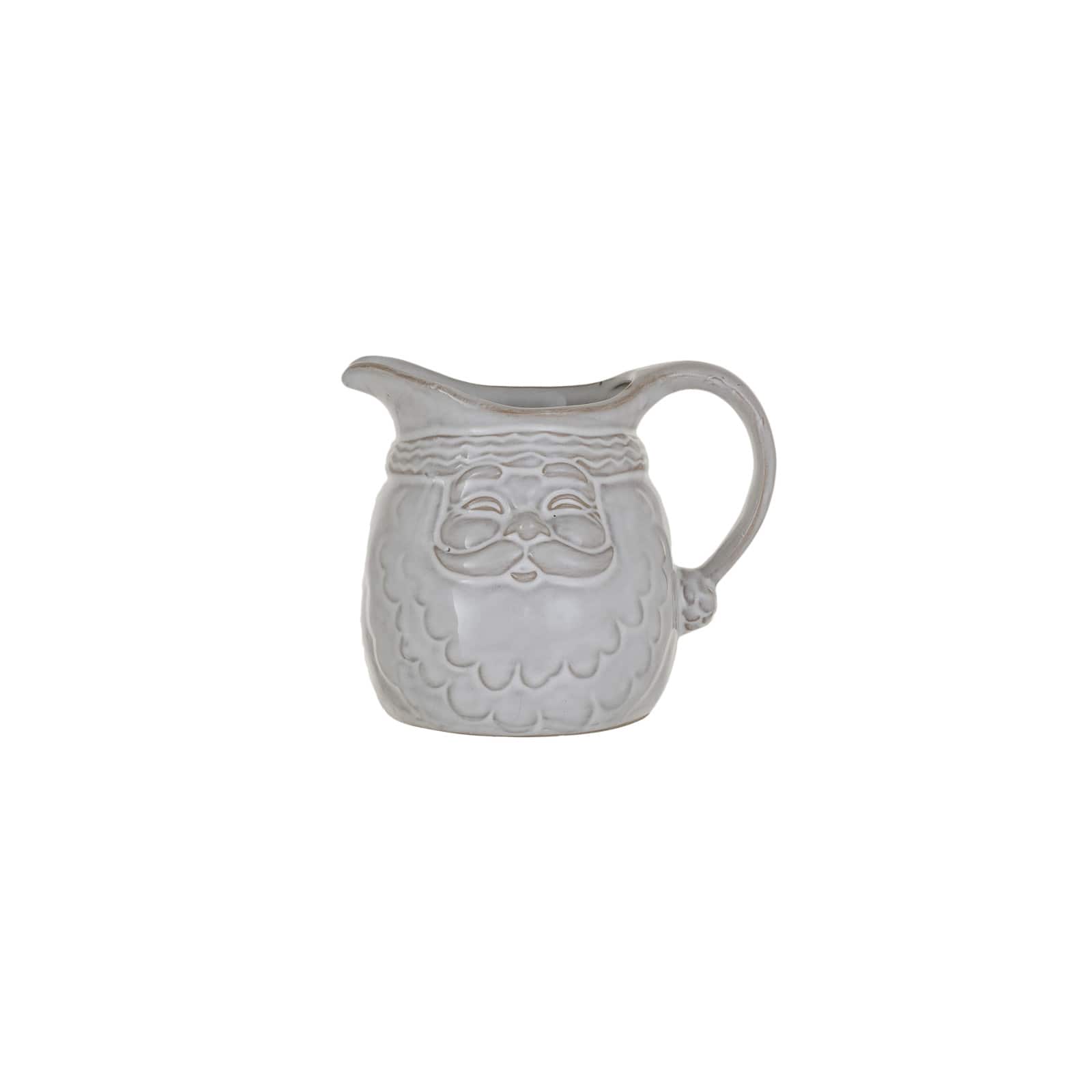 Hello Honey® 10oz. White Stoneware Santa Shaped Creamer in Reactive Glaze