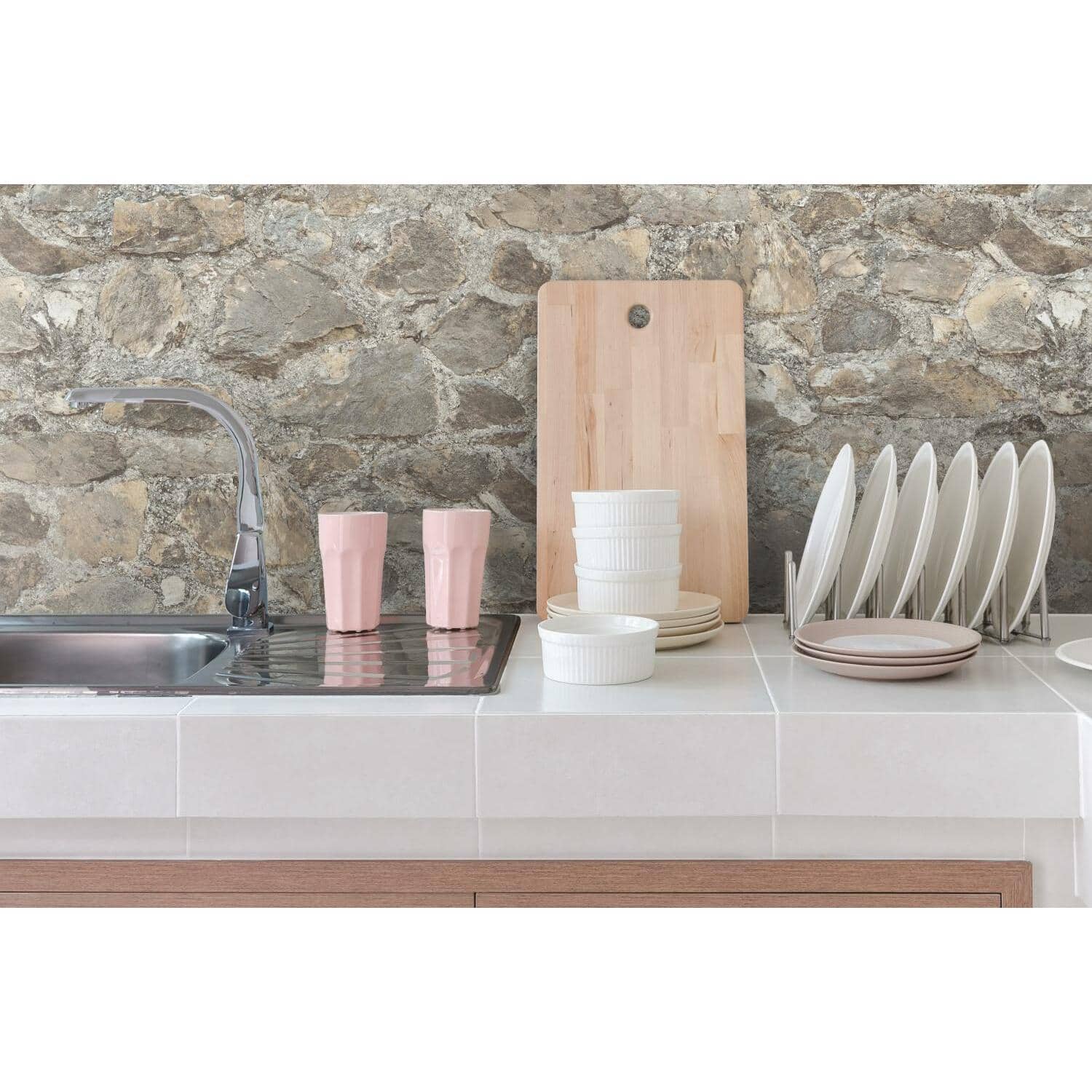 RoomMates Weathered Stone Peel & Stick Wallpaper