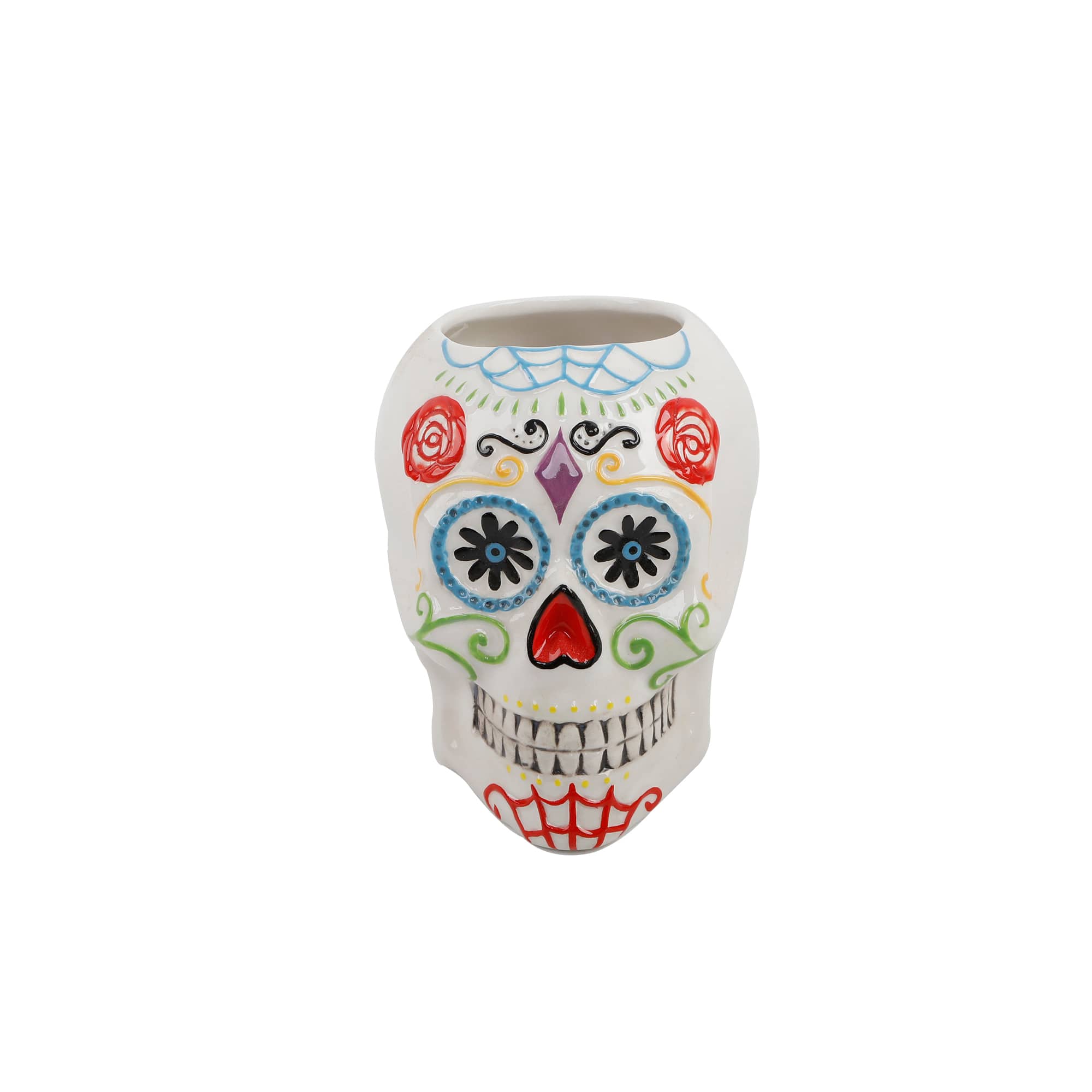 Flora Bunda Large Ceramic Skull Planter