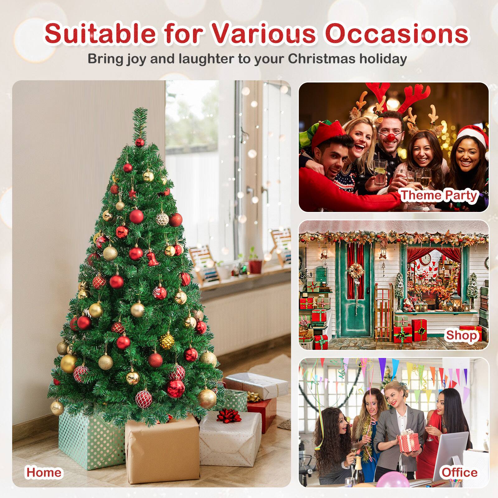 Costway 5ft. Unlit Pine Artificial Christmas Tree