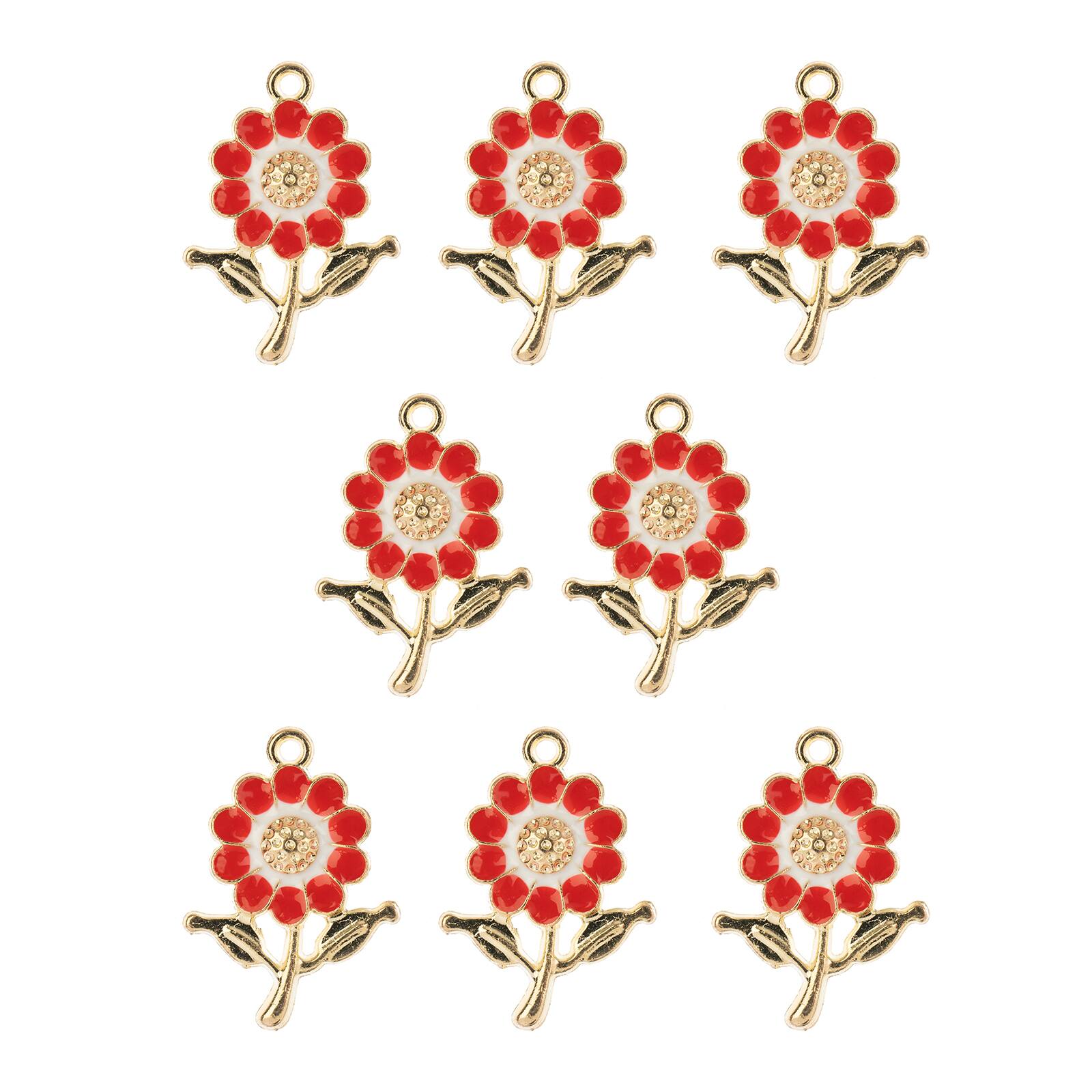 John Bead Sweet & Petite Daisy Flower Charms, 8ct.