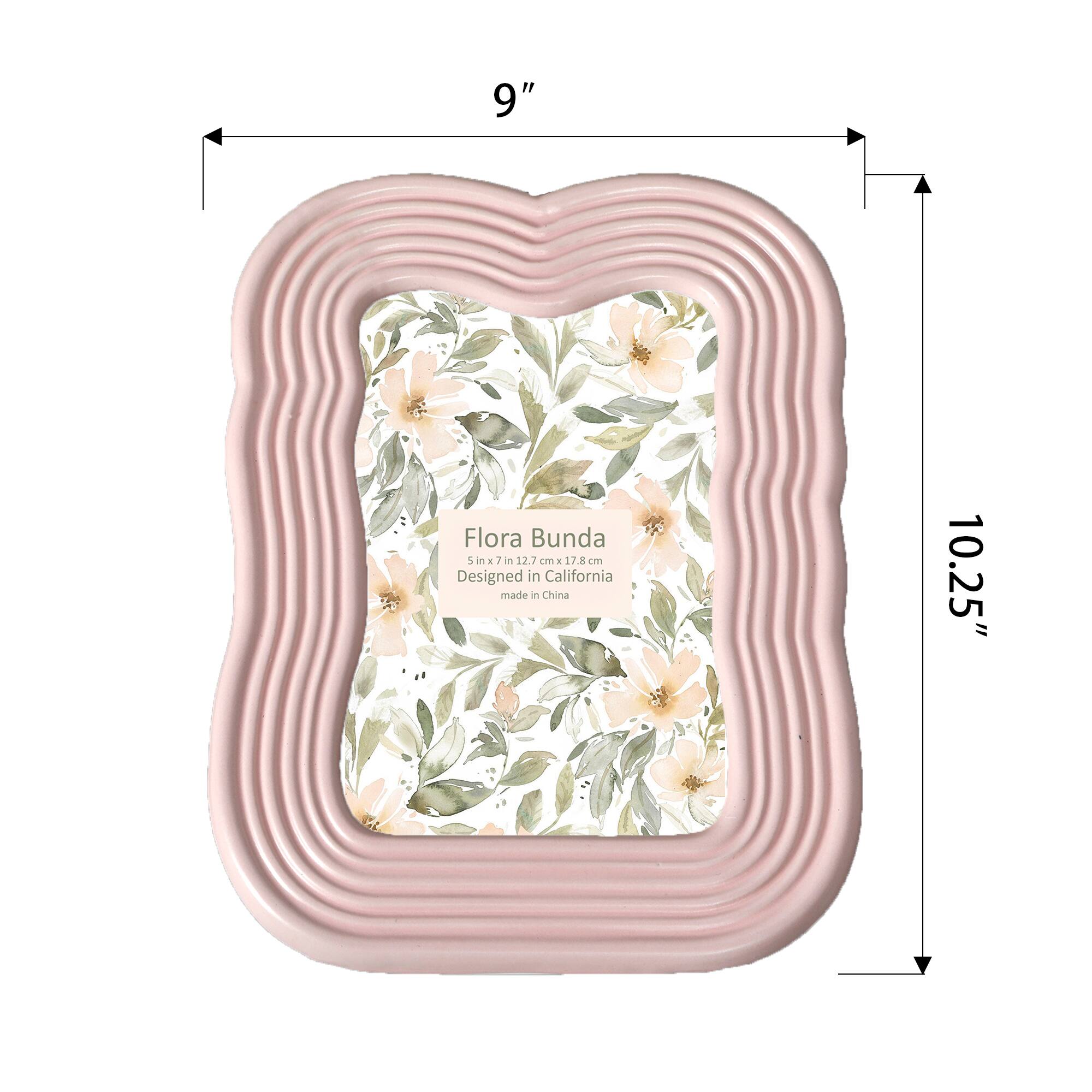Flora Bunda® 5" x 7" Matte Pink Curves Ceramic Frame