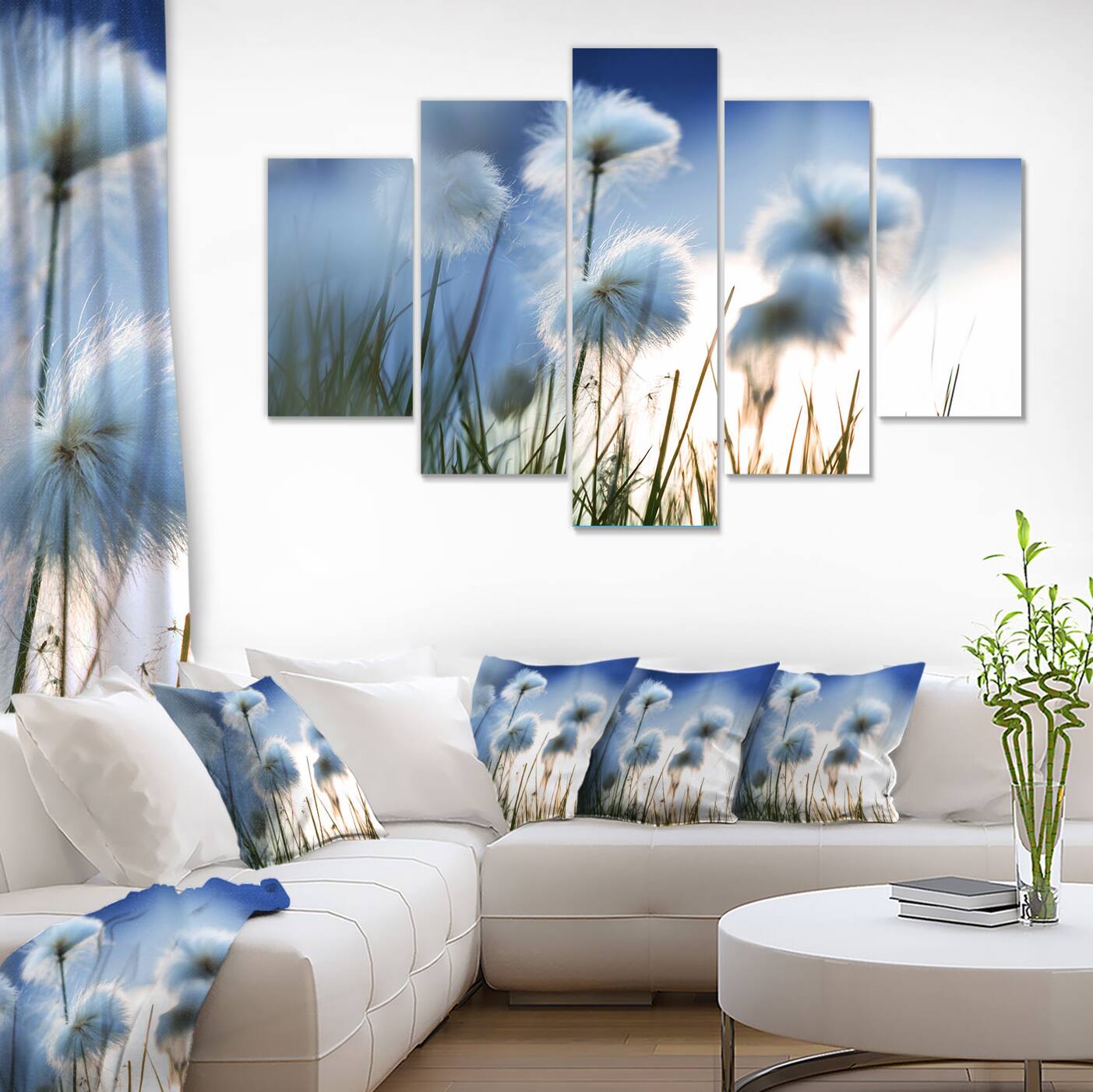 Designart - Beautiful Polar White Flowers - Floral Canvas Art Print