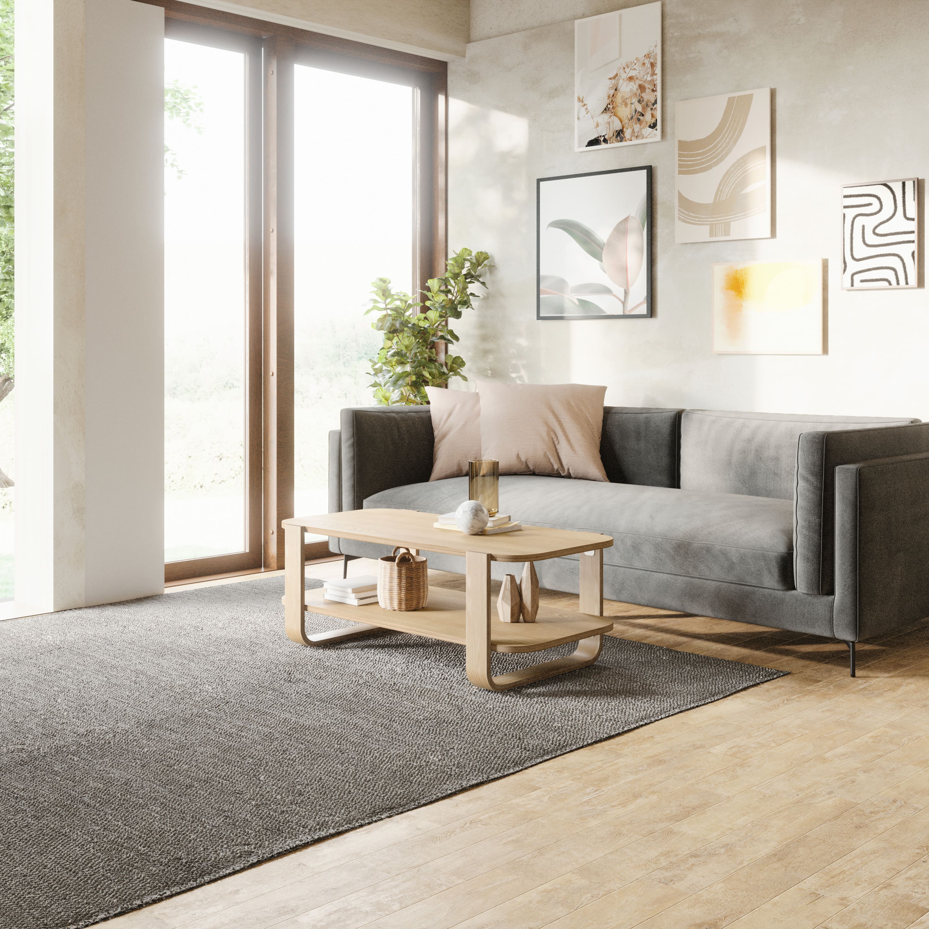 Umbra 43" x 16" Natural Bellwood Coffee Table