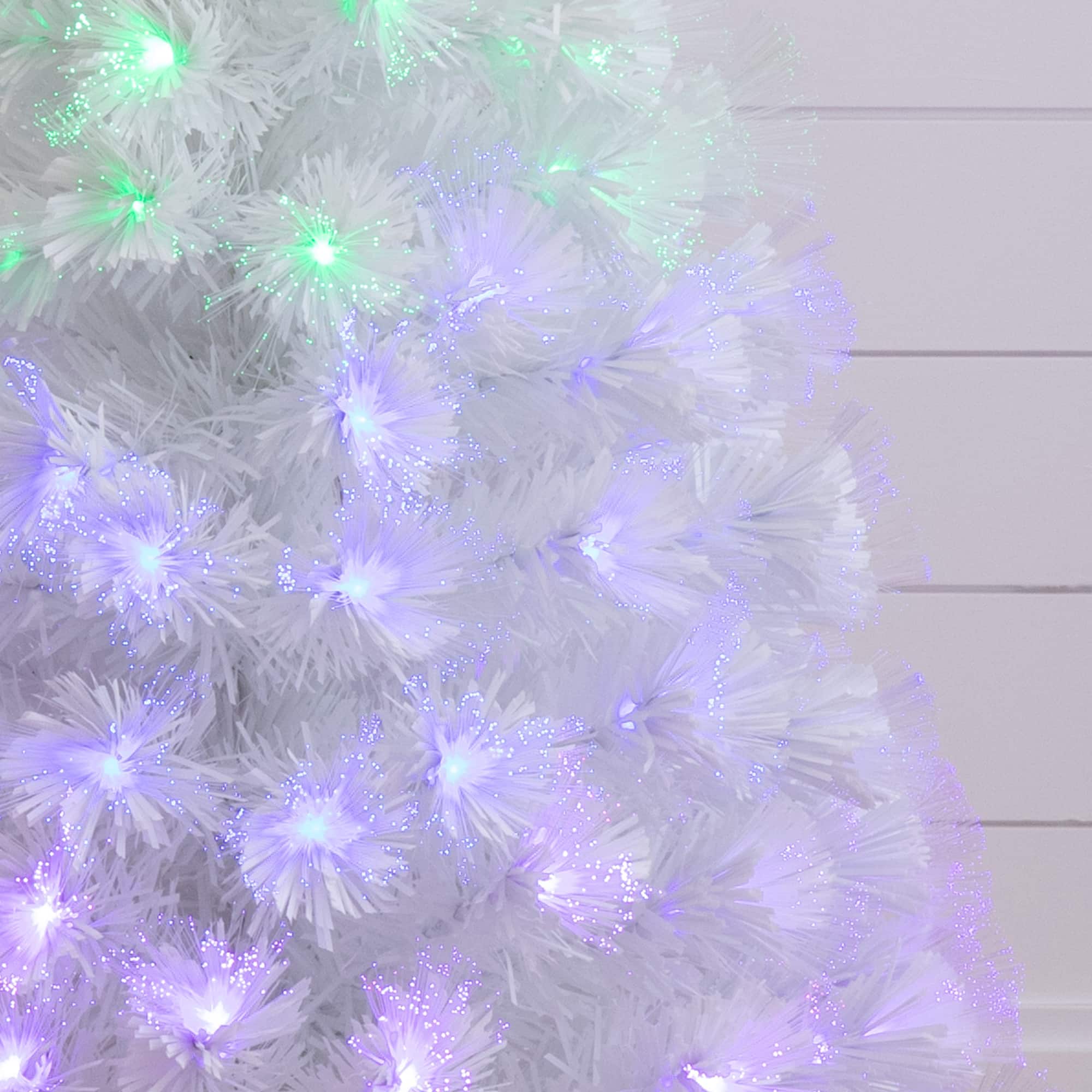4ft. Fiber Optic Multicolor LED Lights White Pine Artificial Christmas Tree