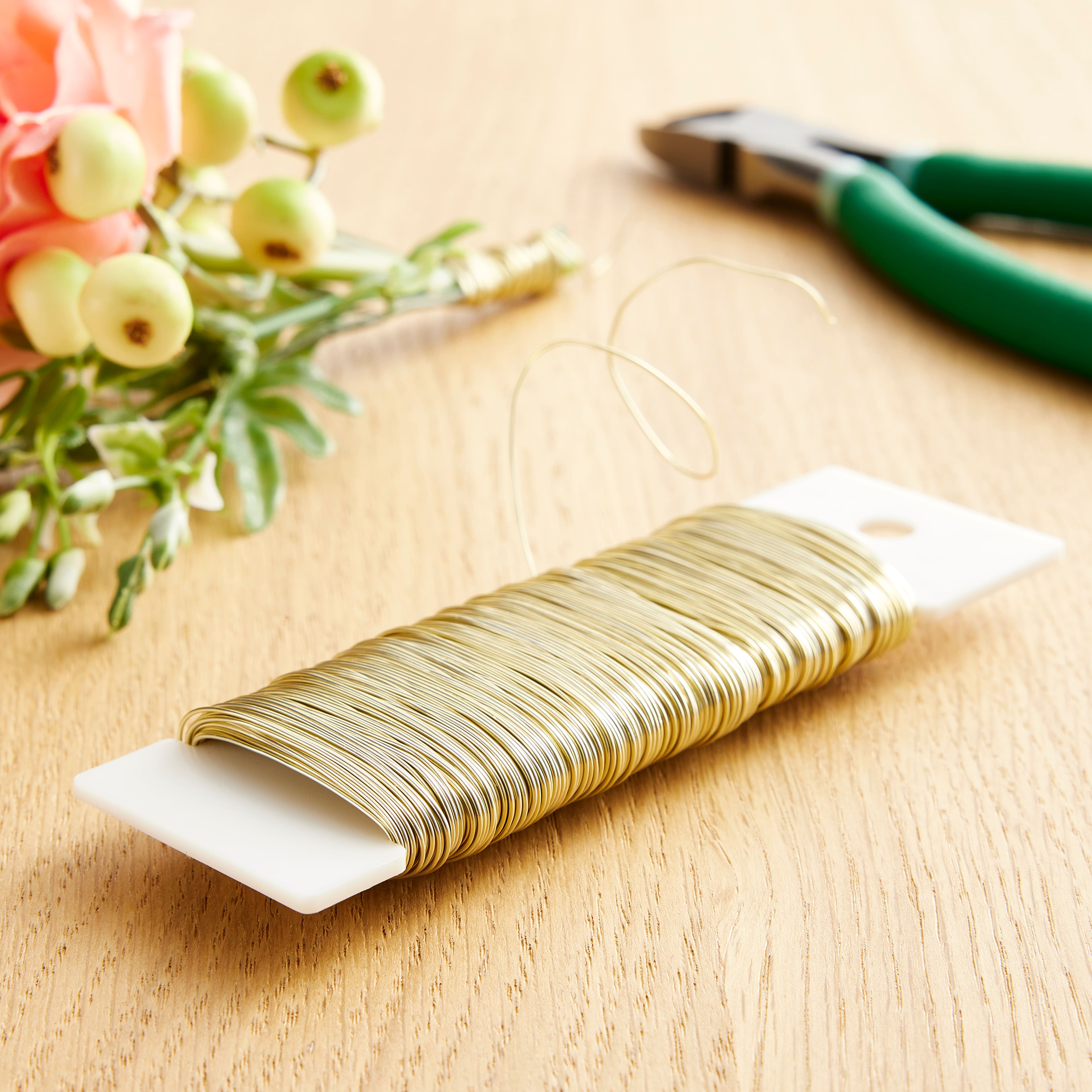 12 Pack: 22 Gauge Gold Aluminum Florist Wire by Ashland®