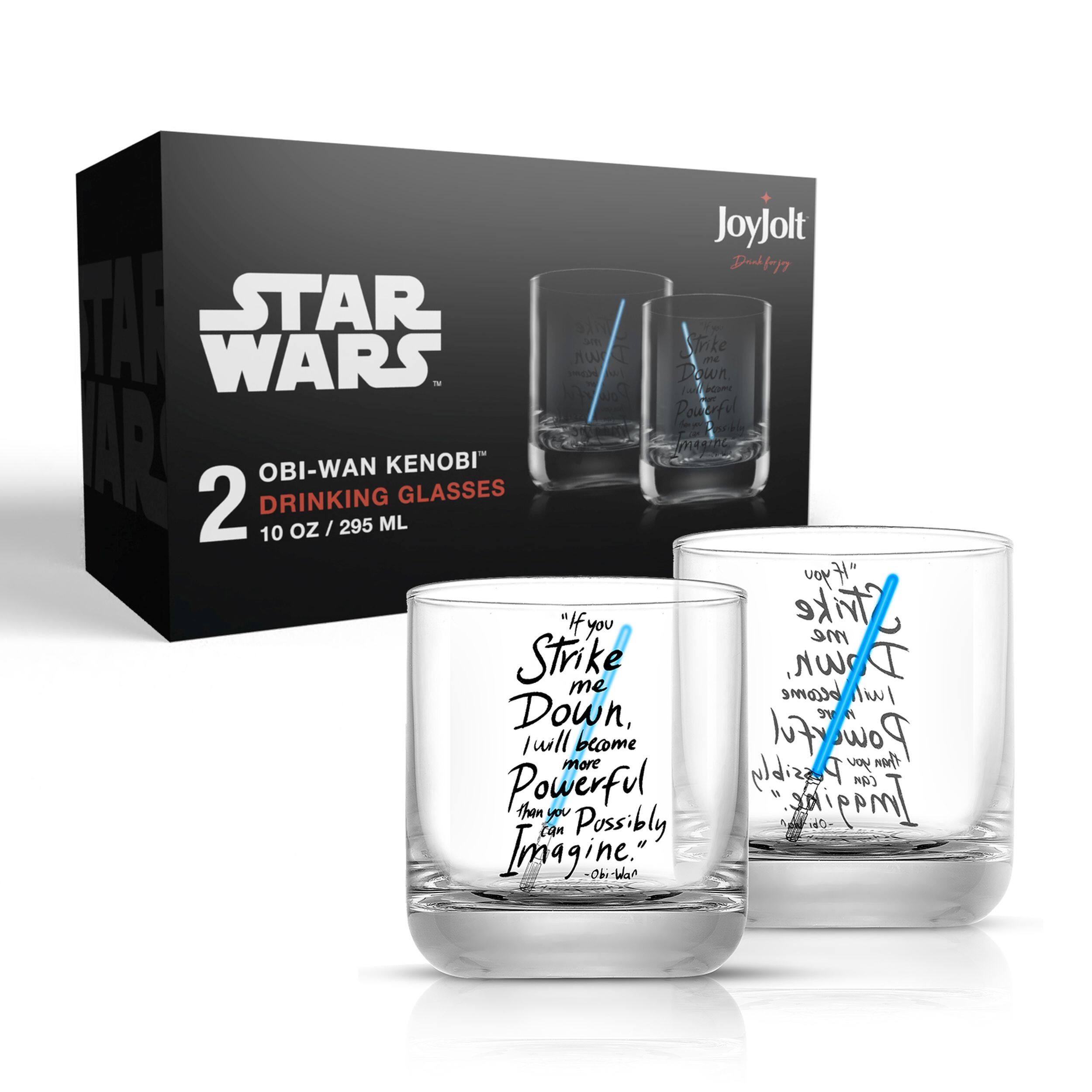 JoyJolt® Star Wars™ 10oz. New Hope Obi-Wan Kenobi Blue Lightsaber Short Drinking Glass, 2ct.