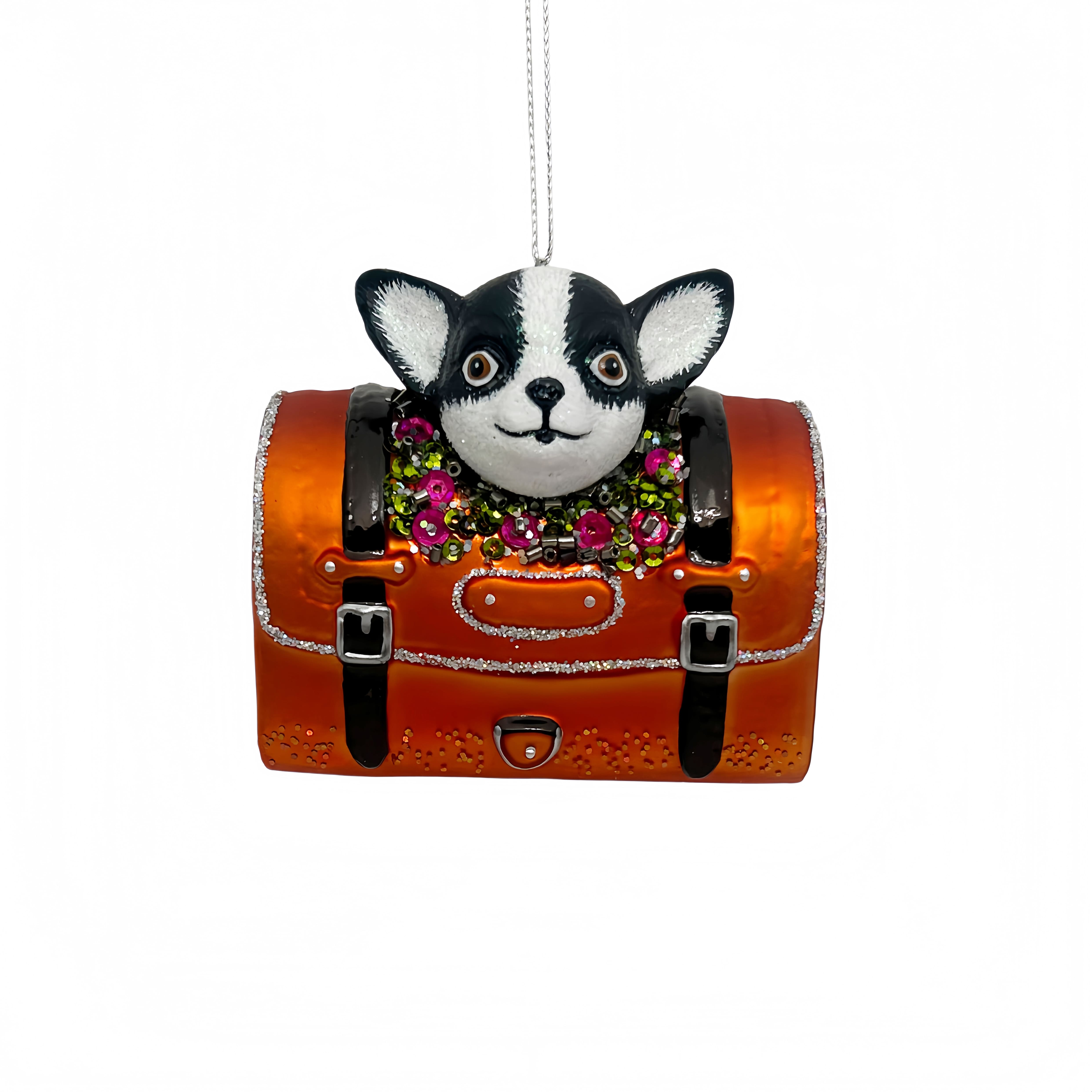 3" Dog in Bag Glass Ornament by Ashland®