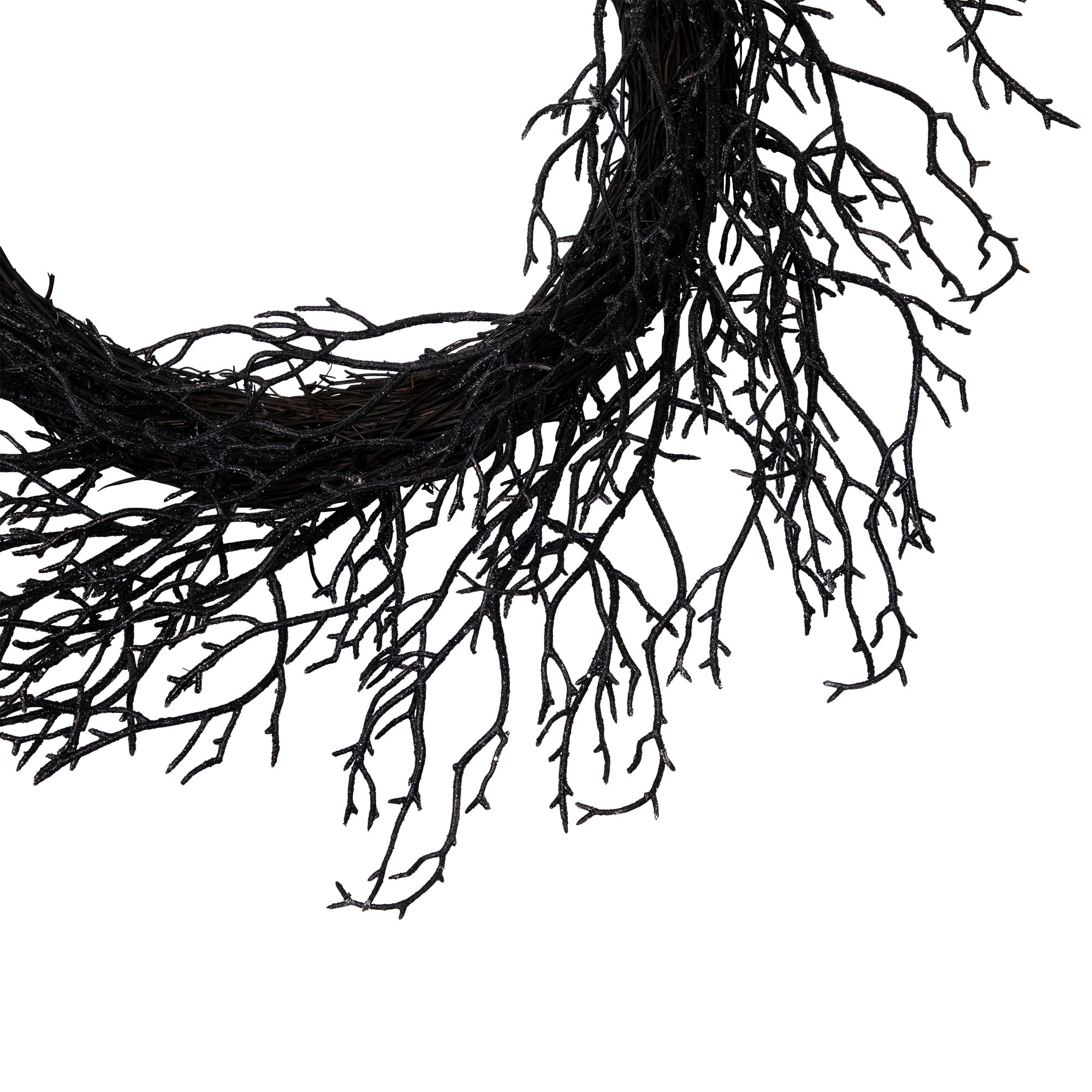 24" Black Halloween Twig Wreath