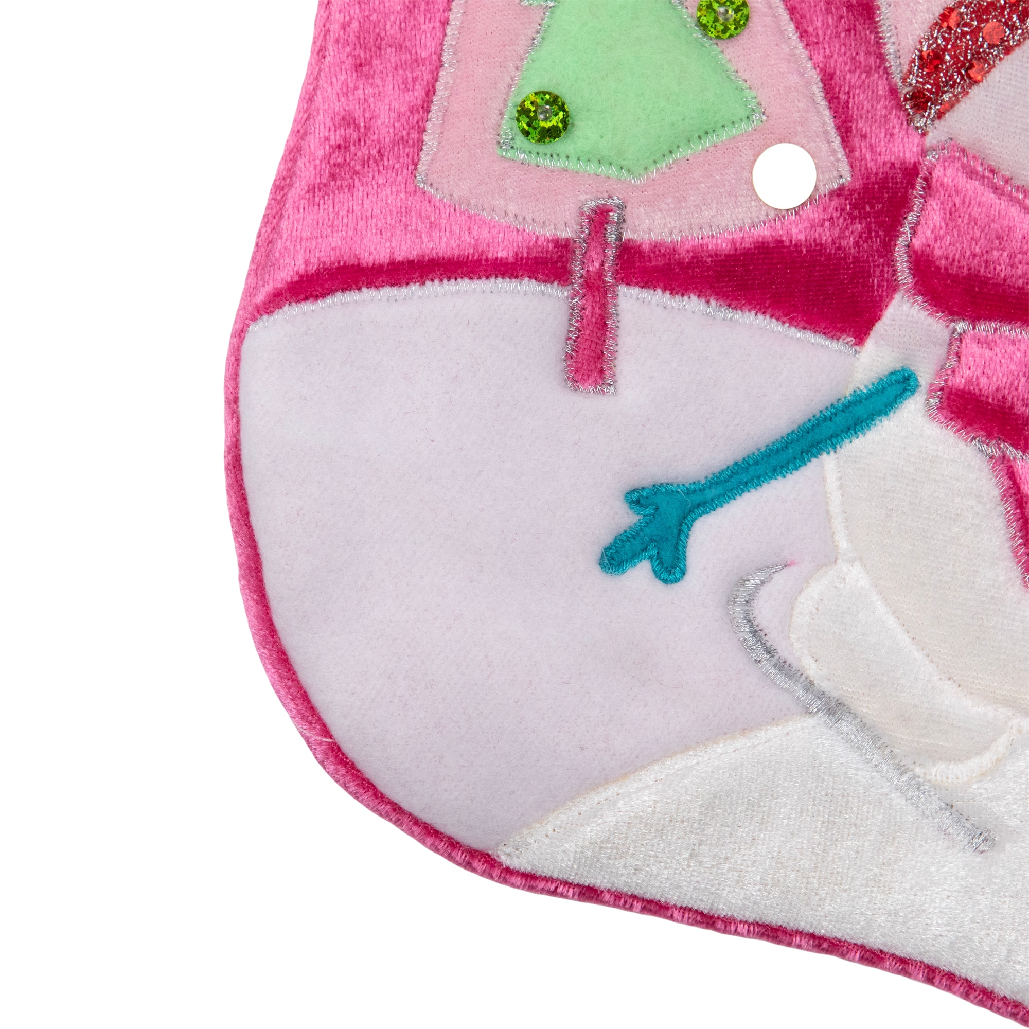 20.5" Embroidered Ice Skating Snowman & Christmas Tree Stocking