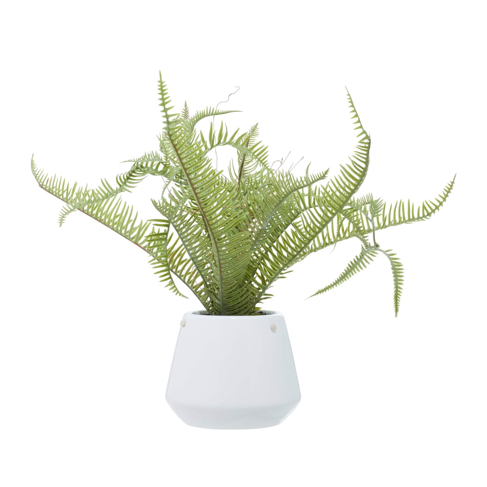 White Ceramic Contemporary Artificial Foliage, 18" x 16" x 14"