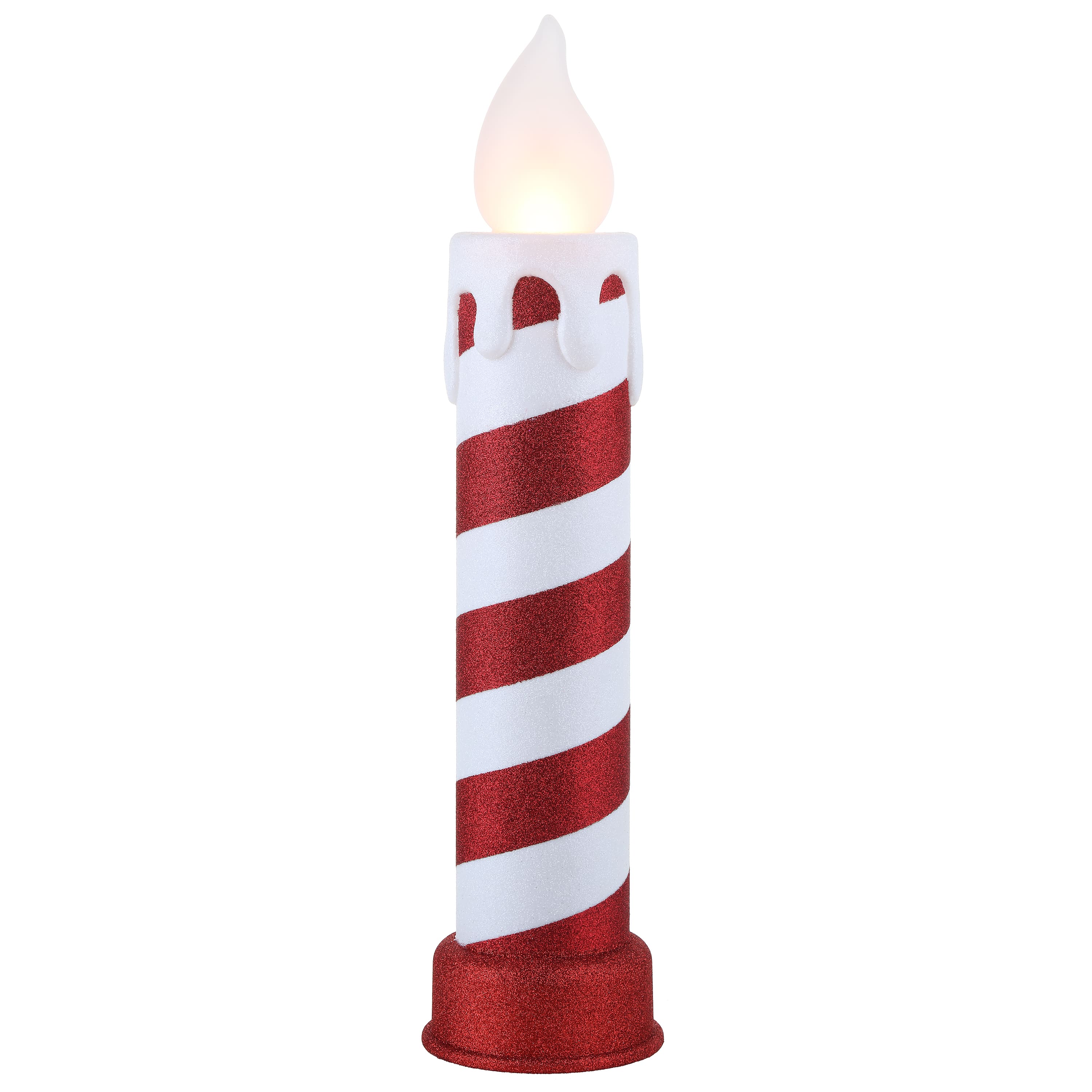 24" Red & White Blow Mold Stripe Candle