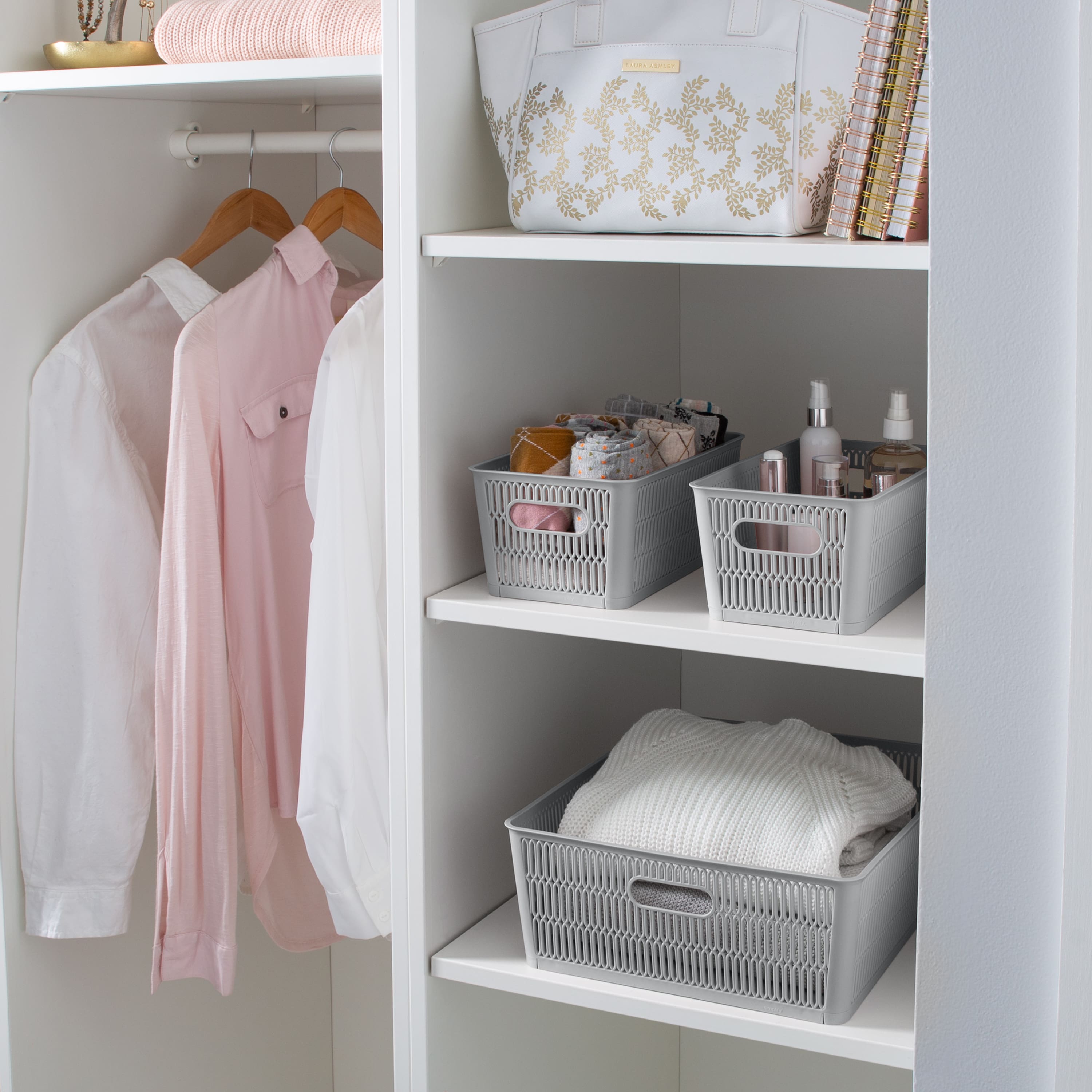 Simplify Slide 2 Stack It Small Storage Tote Baskets