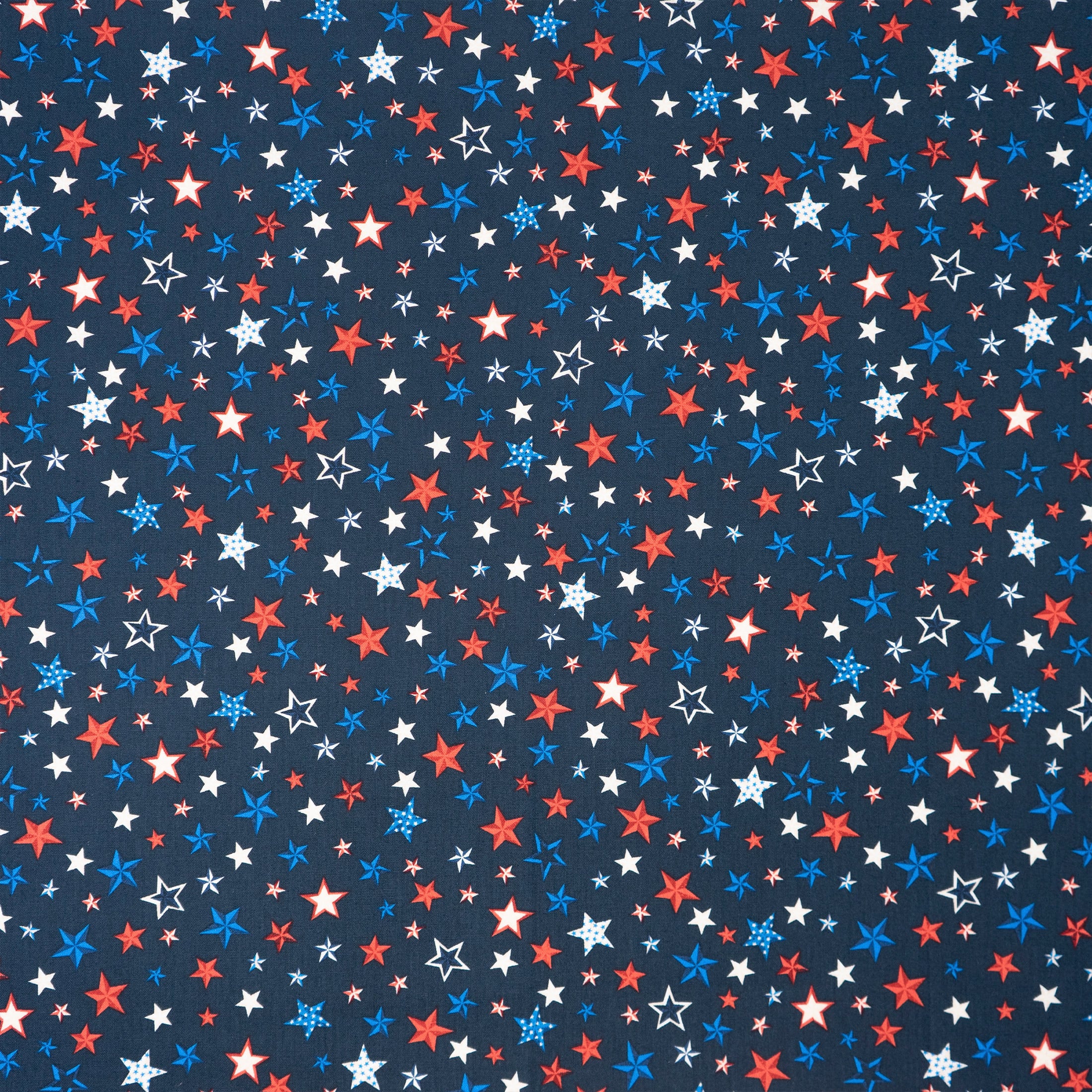SINGER Patriotic Stars Print on Navy Cotton Fabric