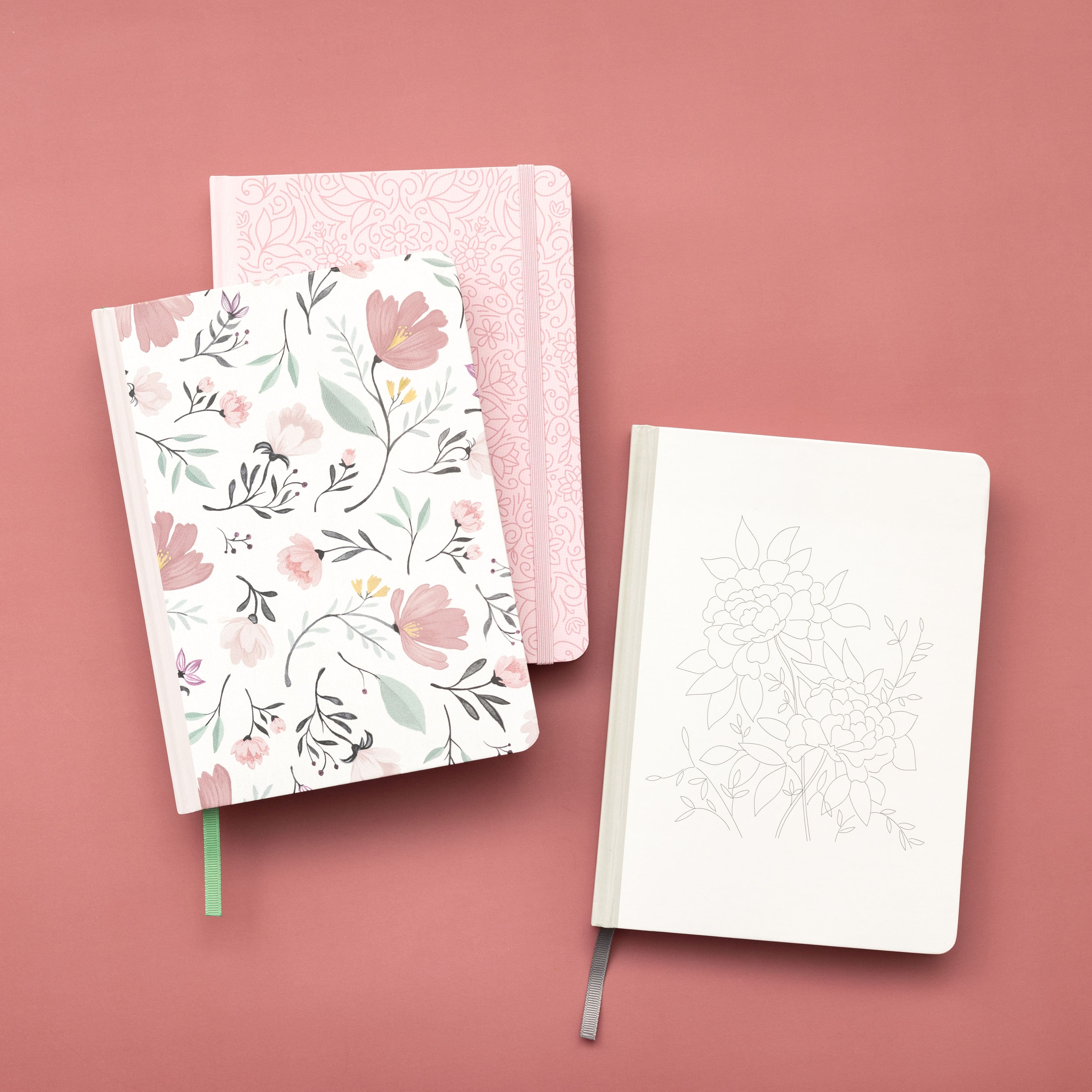 American Crafts™ 6" x 8.25" Pink Floral Dot Grid Perfect Point Bound Planner, 120 Sheets