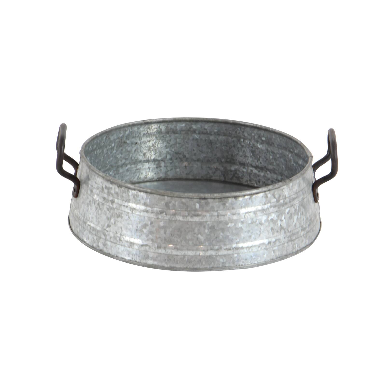 Set of 3" Grey Metal Farmhouse Tray, 18", 16", 14"