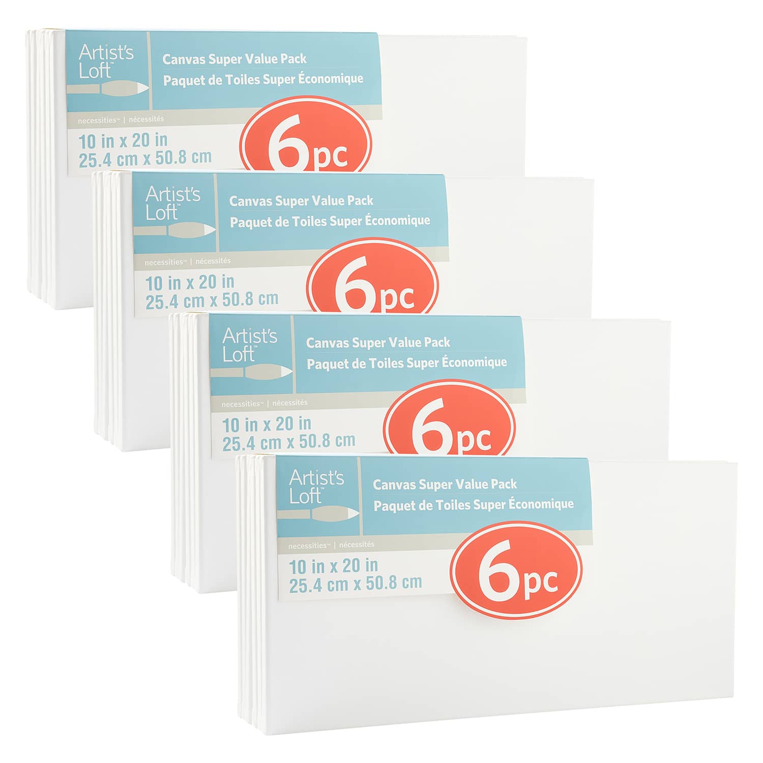 4 Packs: 6 ct. (24 total) 10" x 20" Super Value Canvas by Artist's Loft®