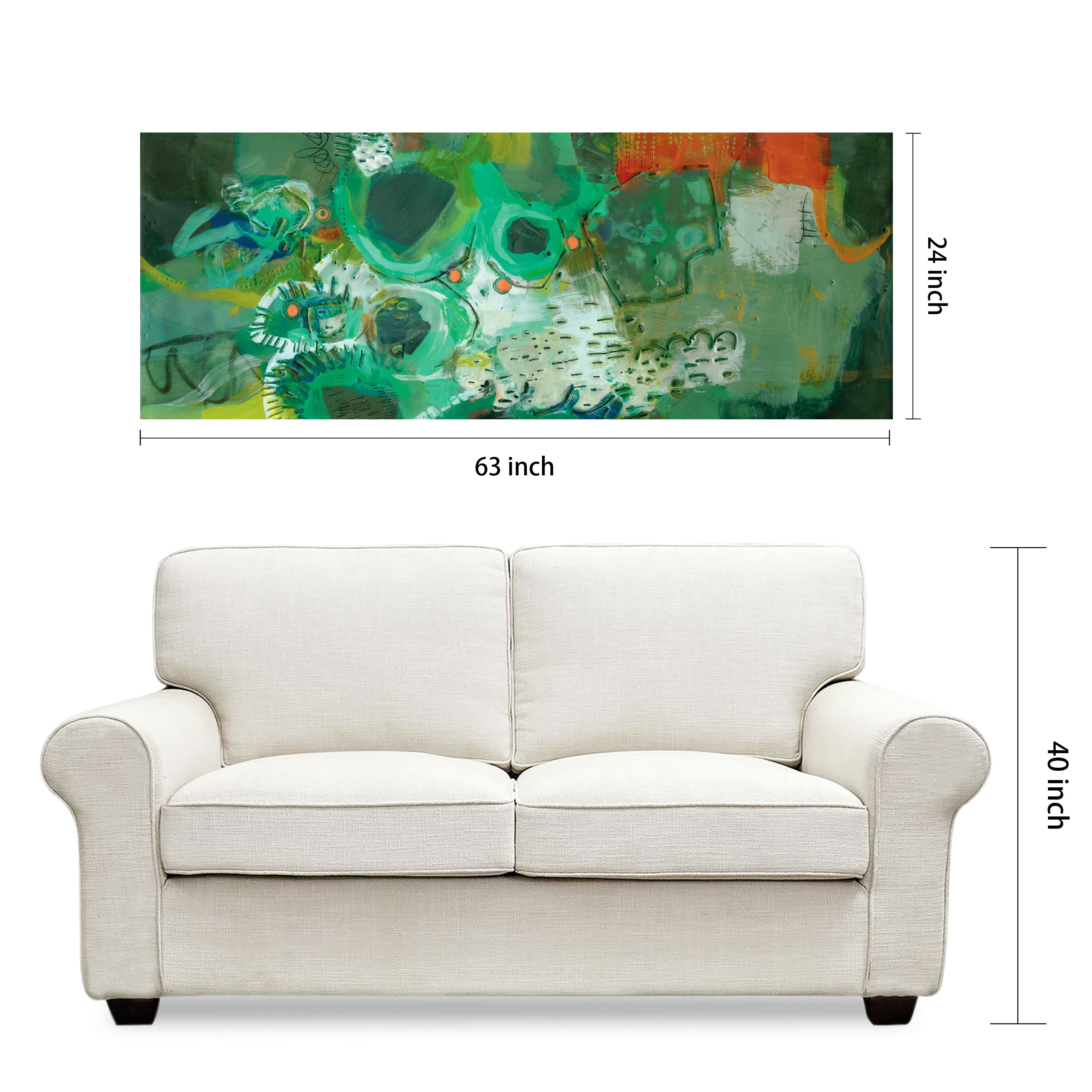 Empire Art Direct 63" x 24" Lolly I Frameless Free Floating Reverse Tempered Art Glass Wall Art