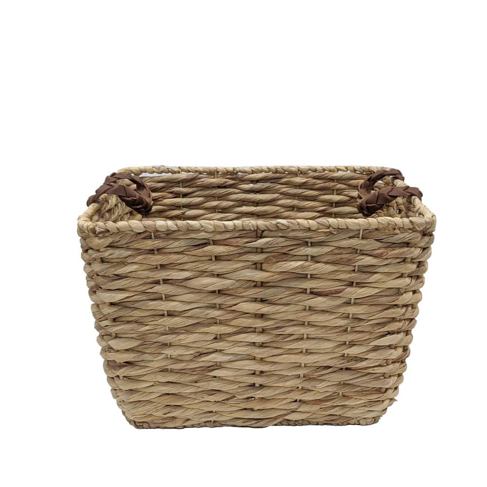 Water Hyacinth with Braided Leather Handles by Ashland