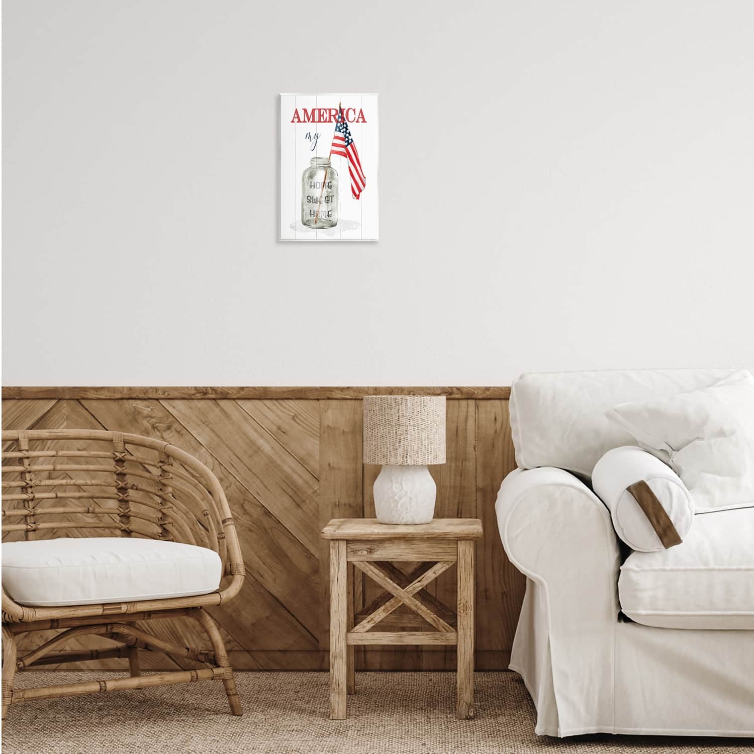 Stupell Industries America My Home Sweet Home Patriotic Country Flag Wall Plaque Art