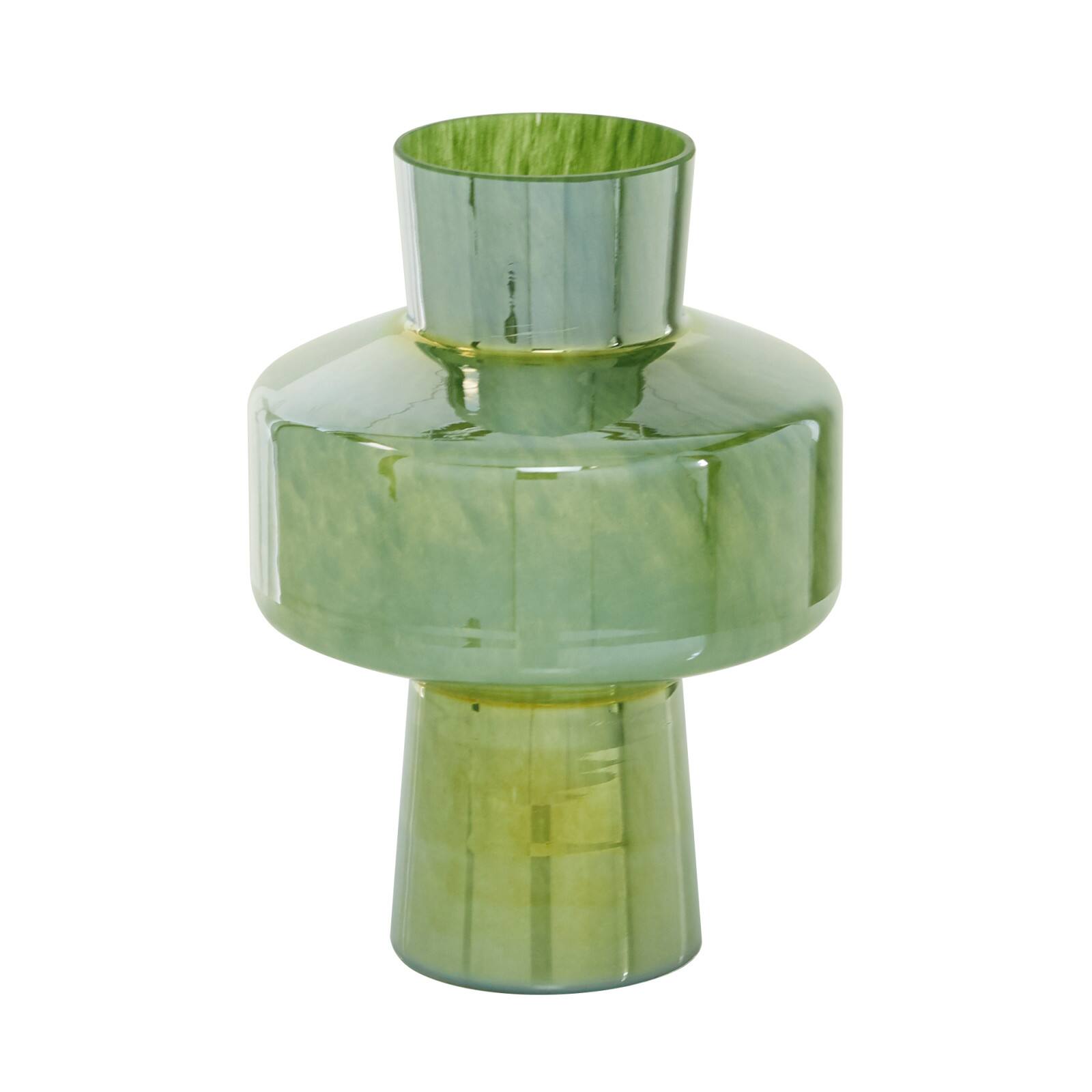 13" Green Modern Glass Vase