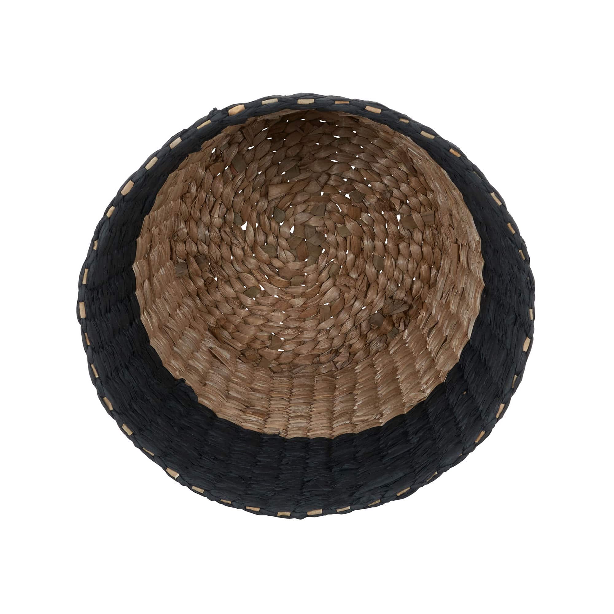 Household Essentials 9" Black Woven Hyacinth Waste Basket