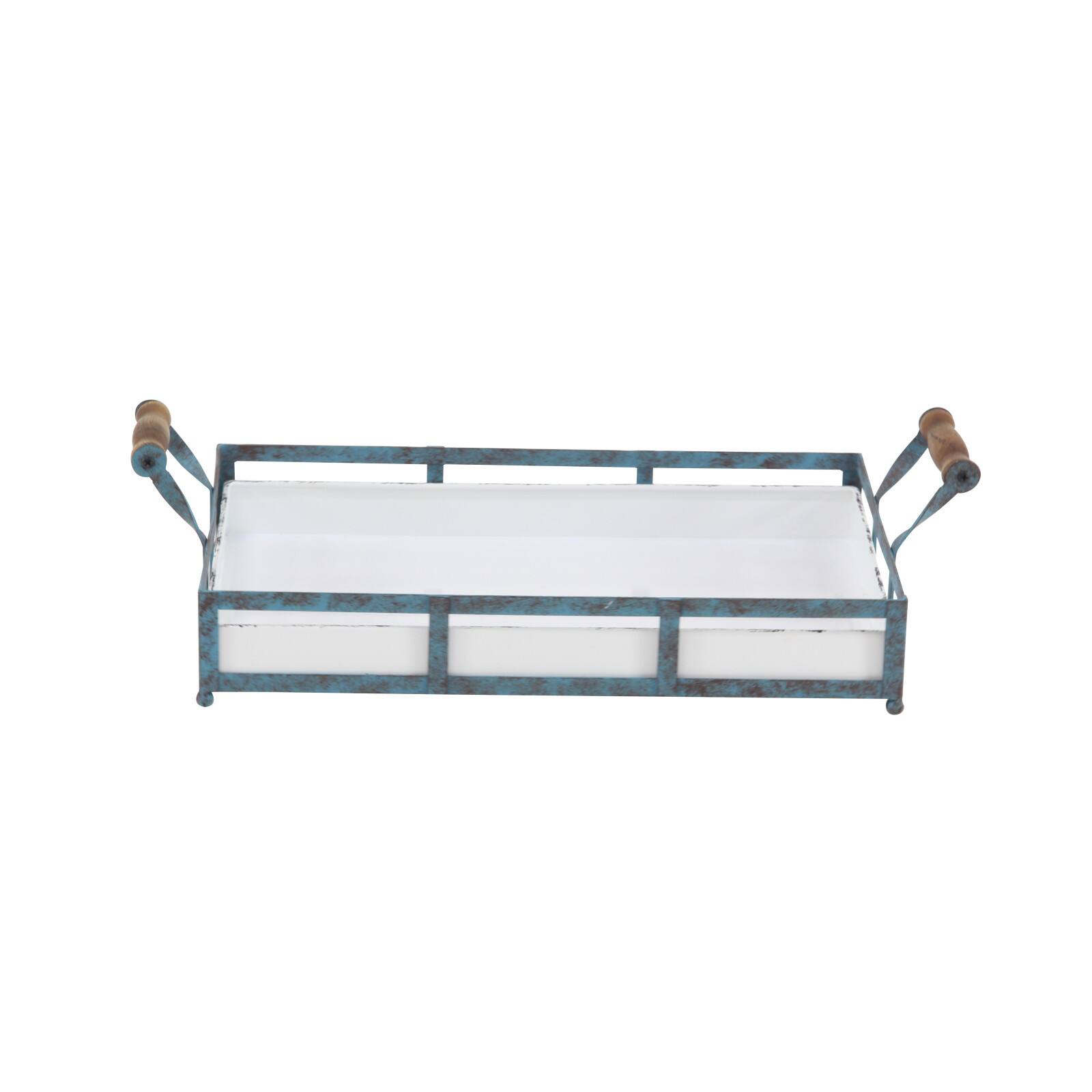 Blue Metal Farmhouse Tray Set
