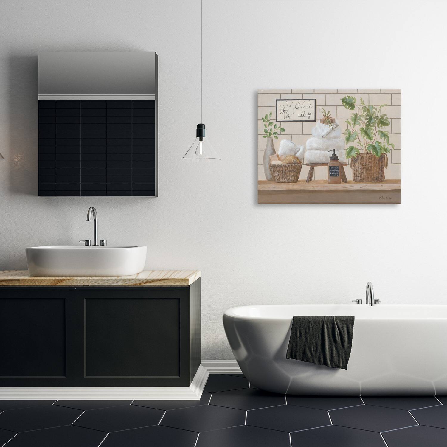 Stupell Industries Comforting Bathroom Spa Still Life Canvas Wall Art