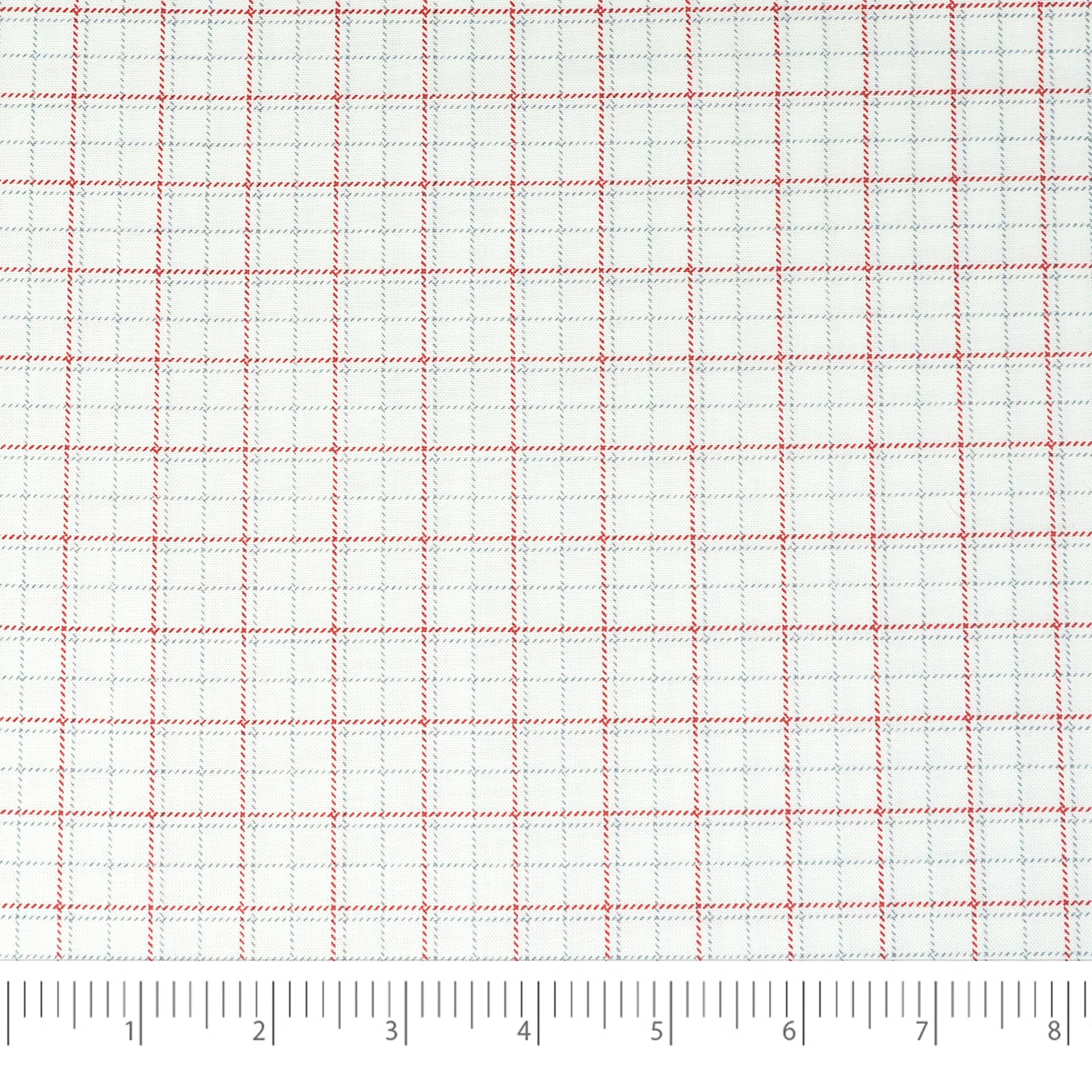 SINGER Red & White Plaid Ringspun Cotton Fabric