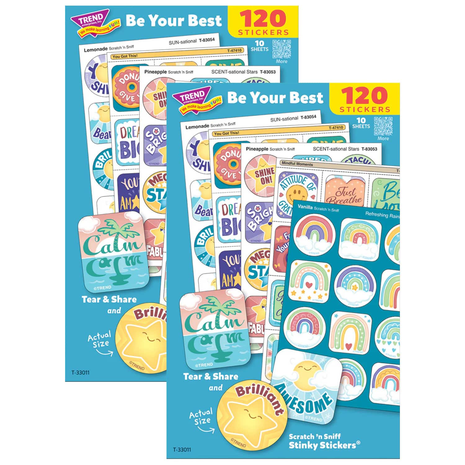 TREND Enterprises® Be Your Best Mixed Stickers Variety Pack, 120 Per Pack, 2 Packs