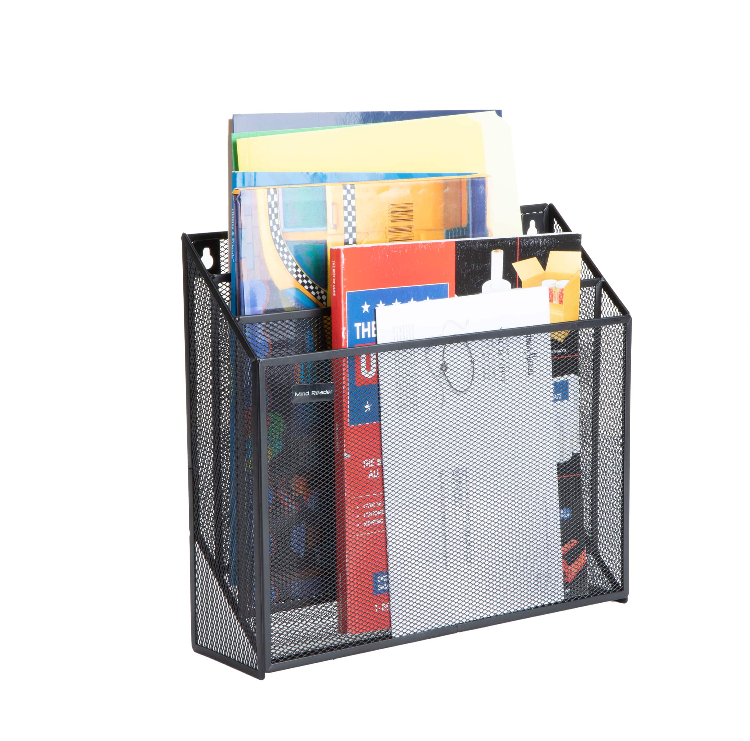 Mind Reader 3-Tier Vertical Mesh Wall File Holder