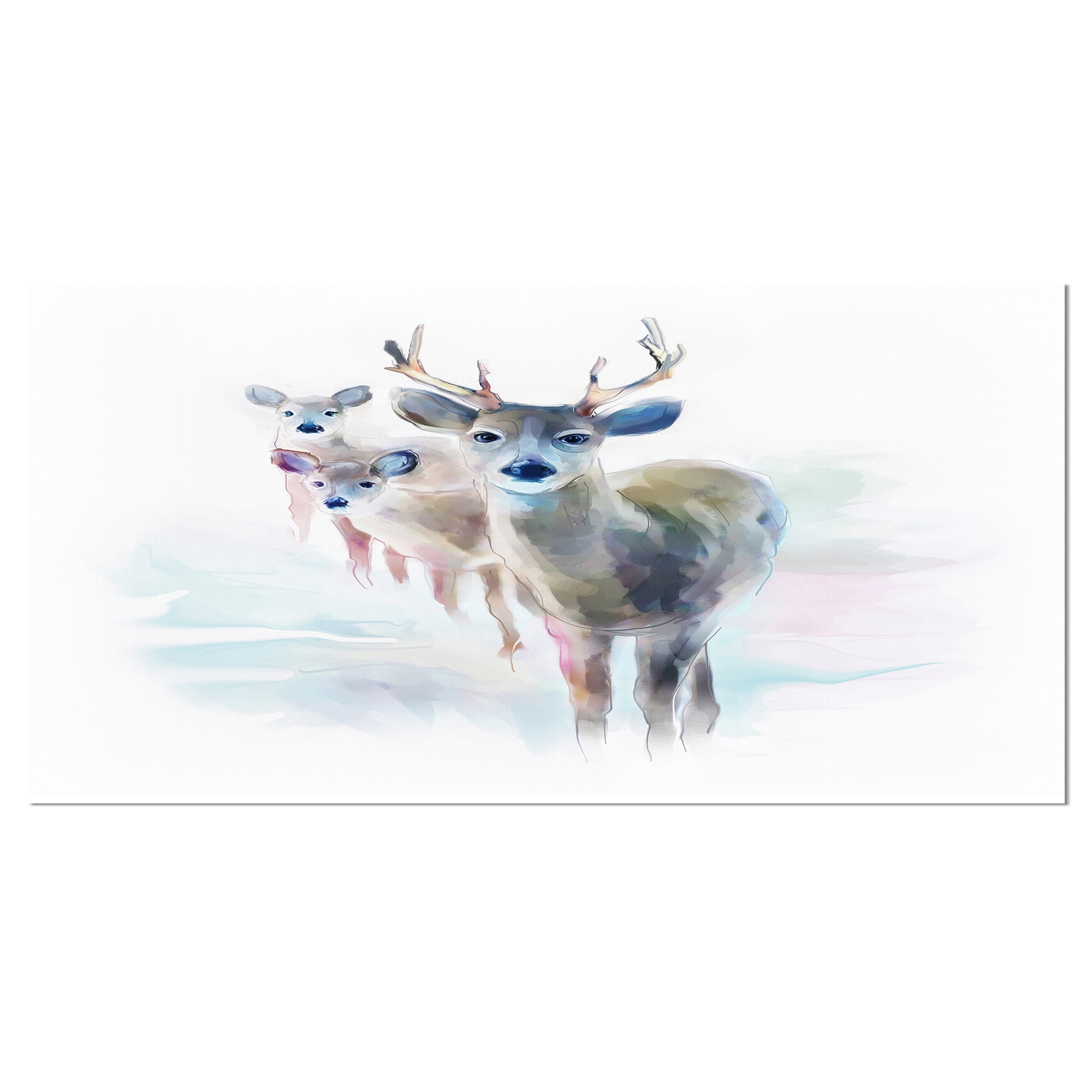 Designart - Beautiful Deer With Big Horns - Animal Canvas Art Print