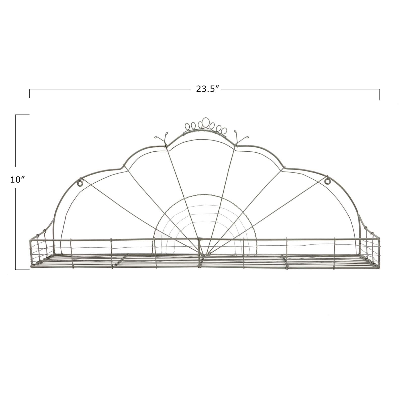 Hello Honey® 23.5" Silver Wire Scalloped Wall Shelf